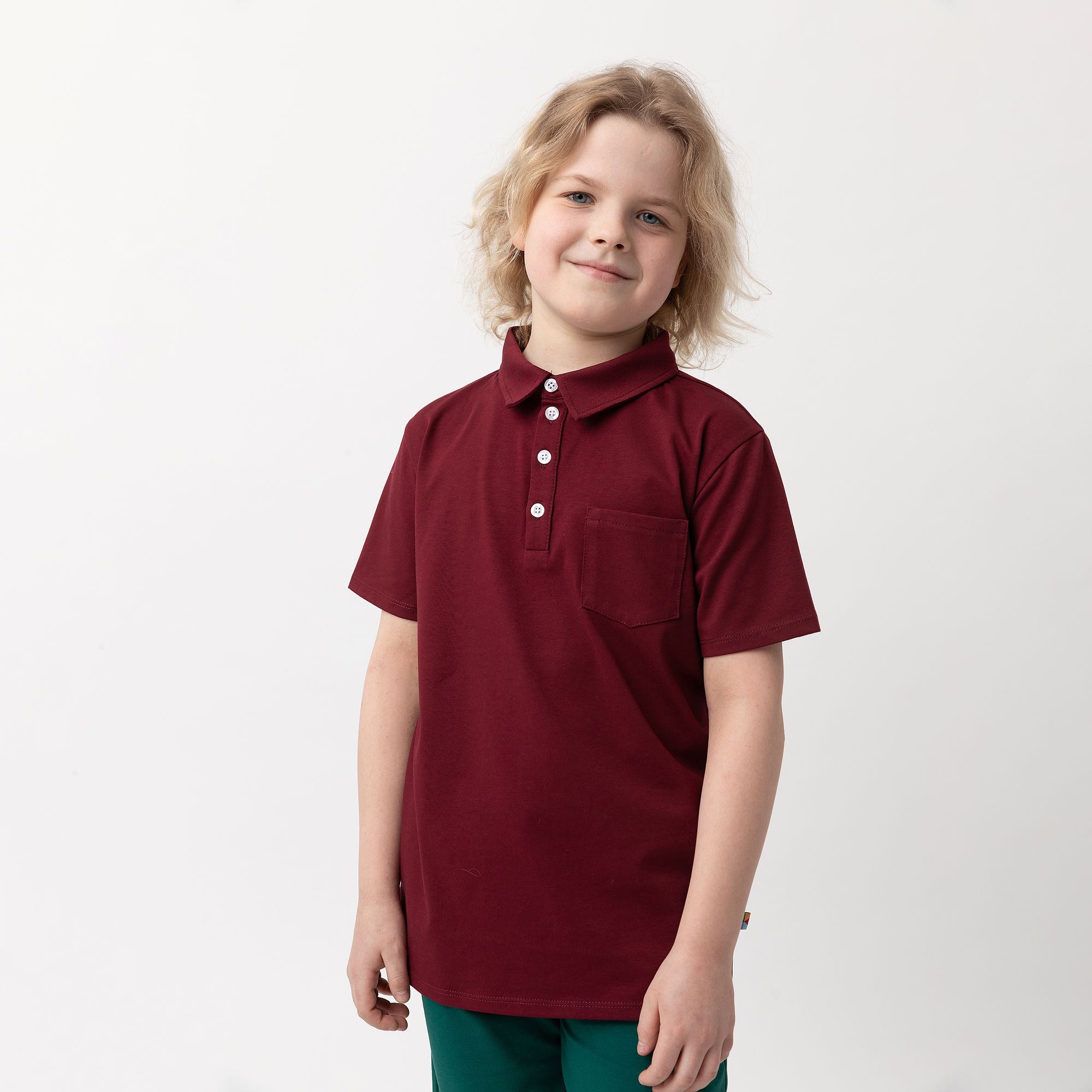 Bordowa koszulka polo Junior