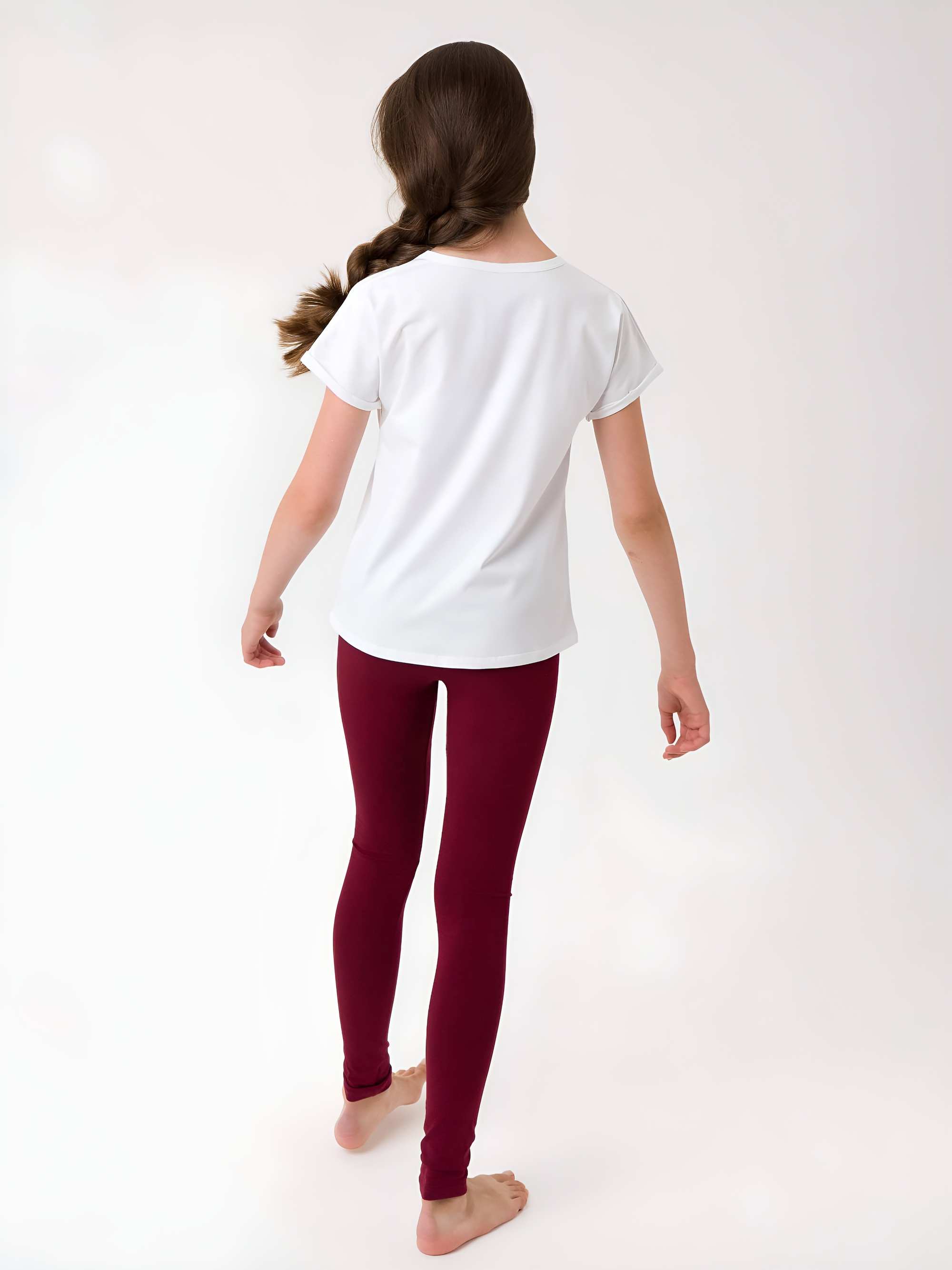 Bordowe legginsy Junior