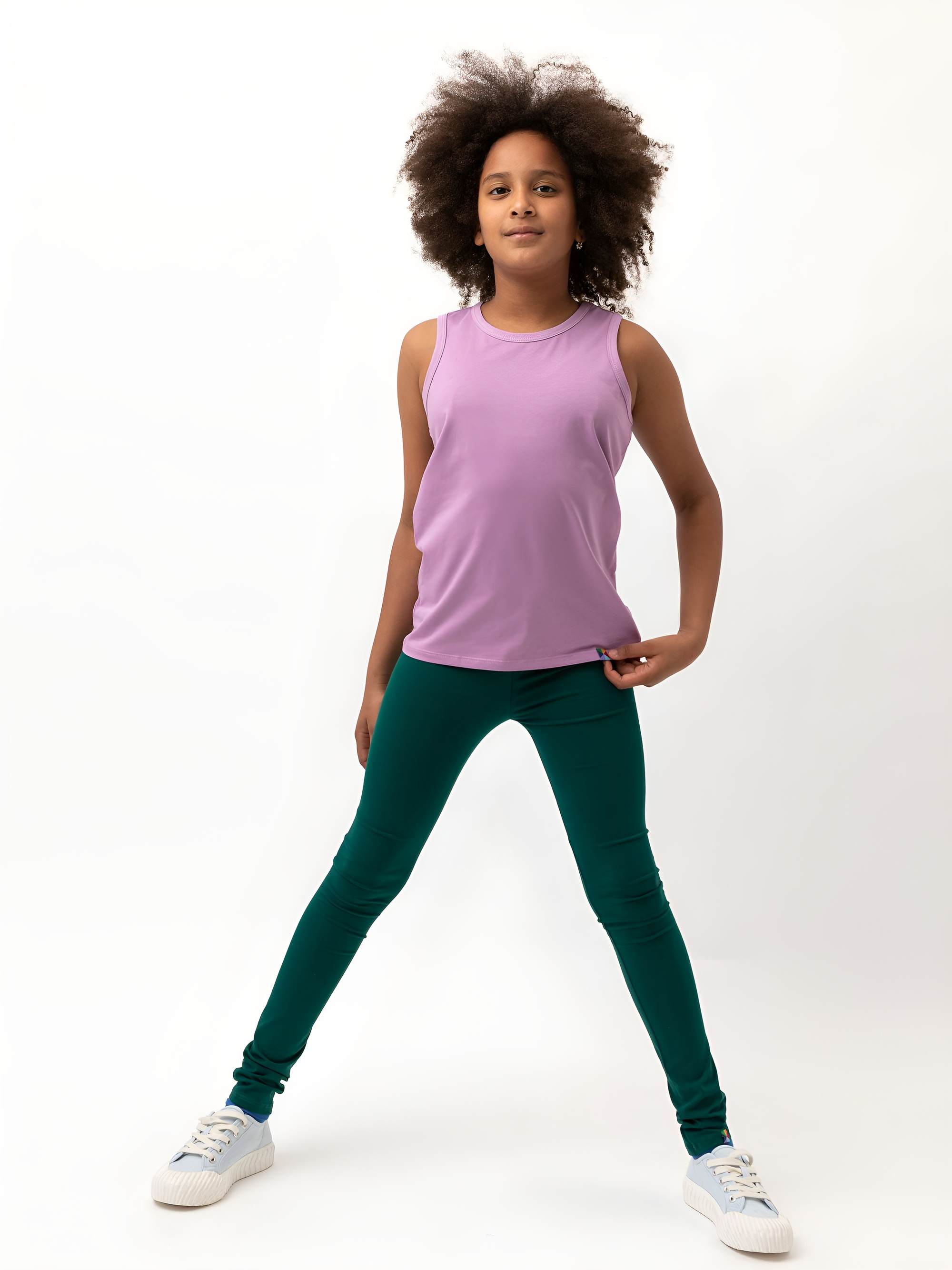 Butelkowozielone legginsy Junior