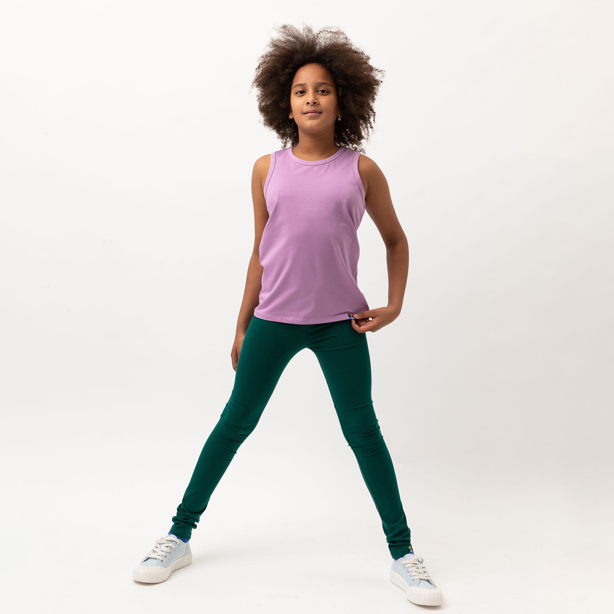 Butelkowozielone legginsy Junior