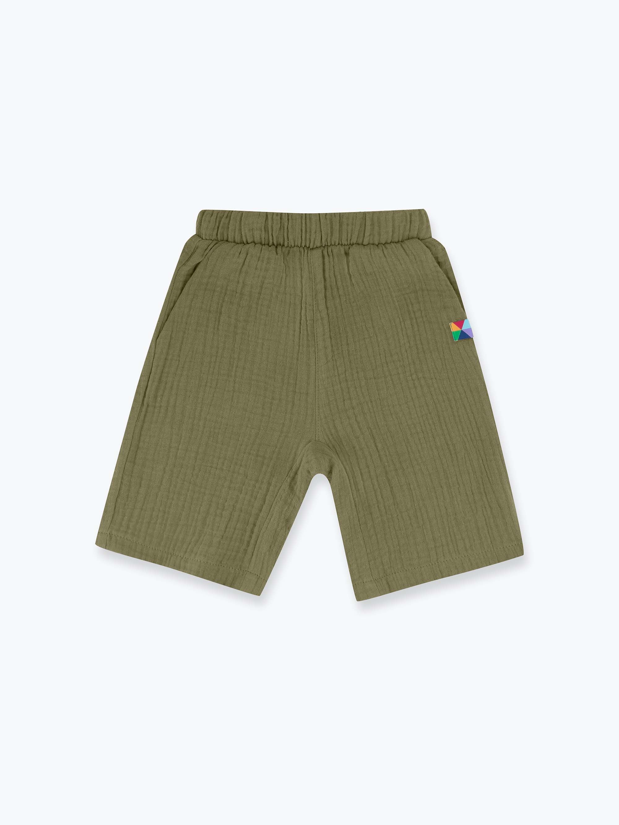 Khaki spodenki muślinowe