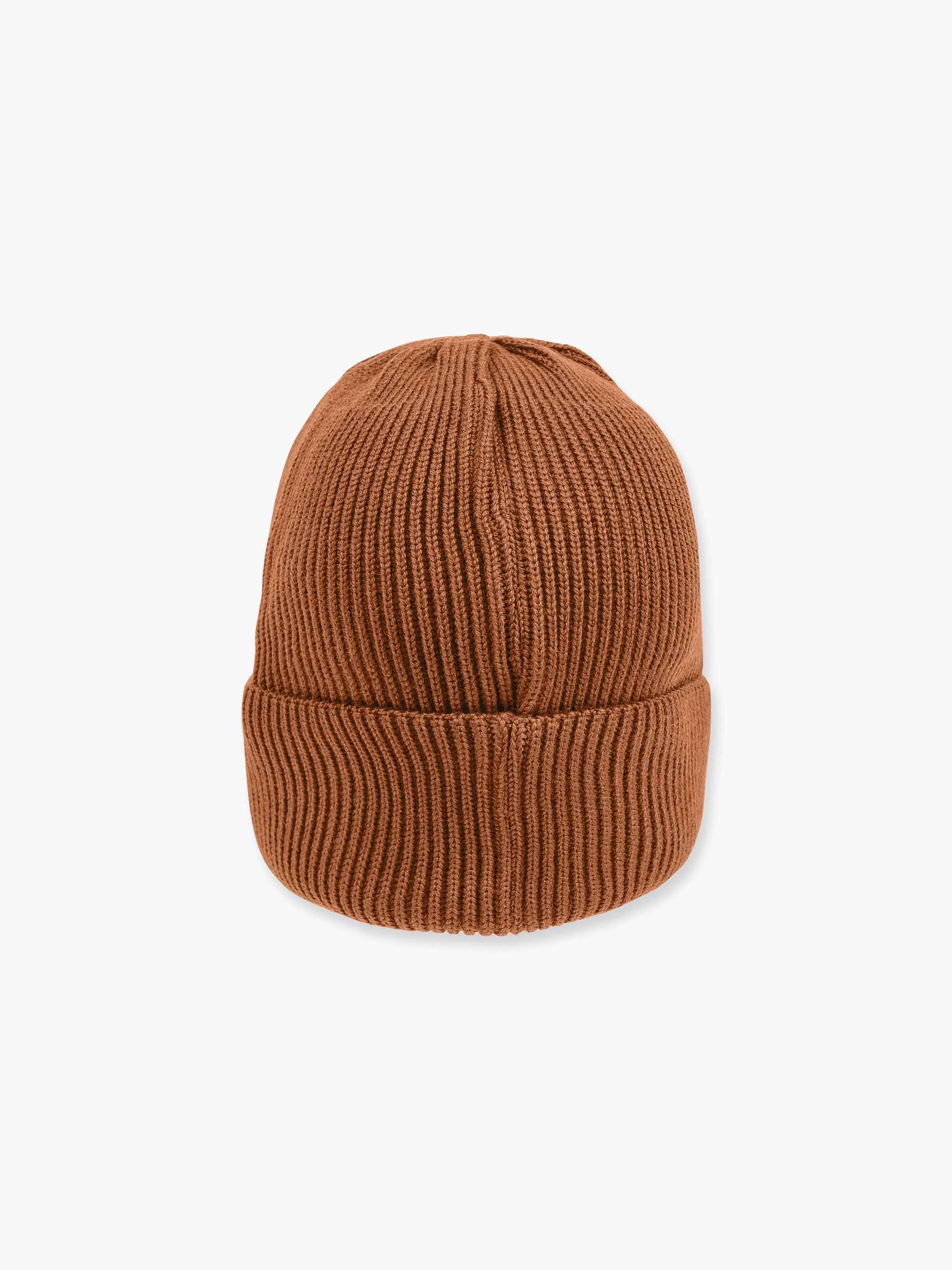Karmelowa czapka z wełny merino