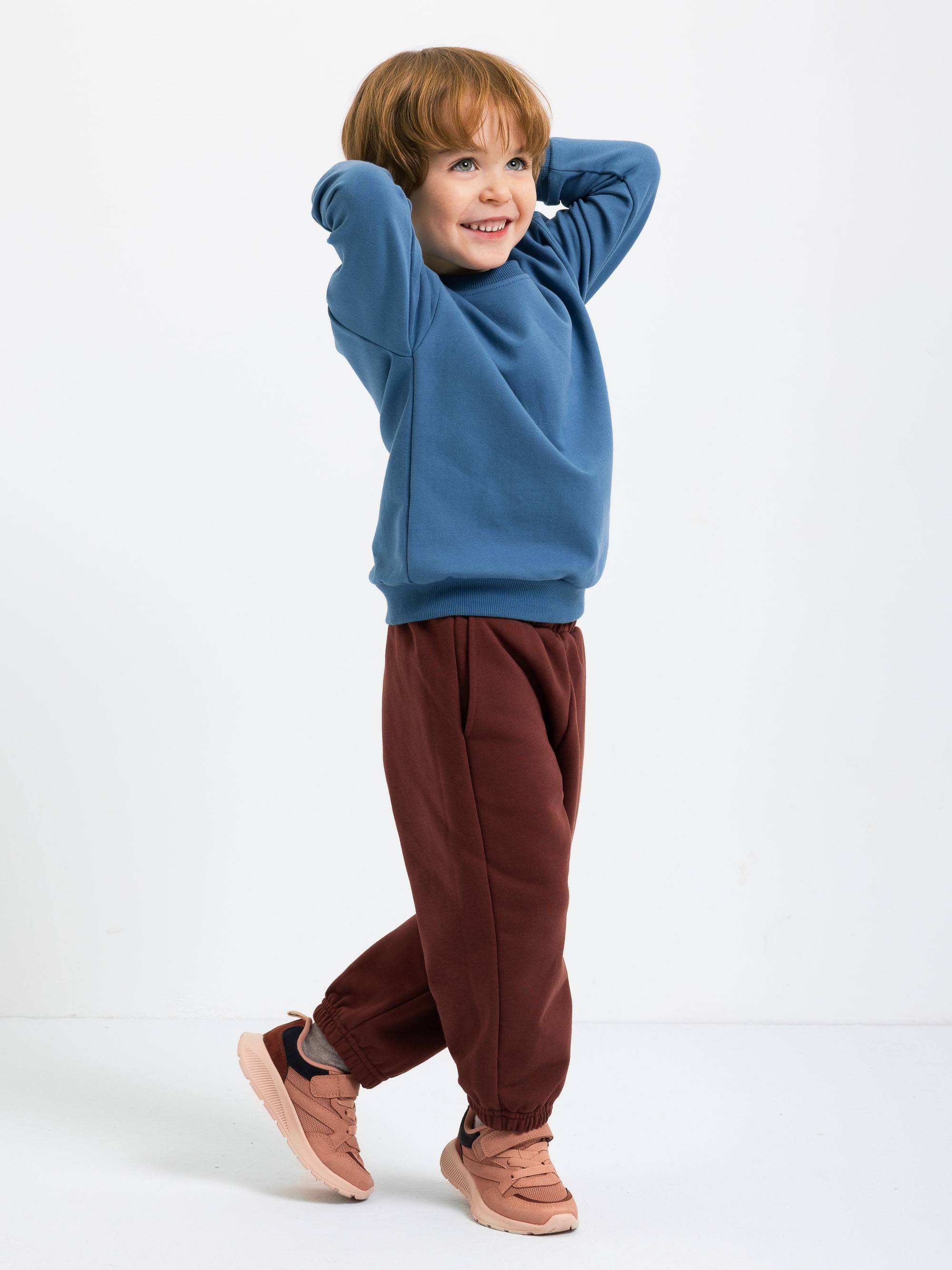 Ciemno niebieska bluza dresowa z meszkiem Junior