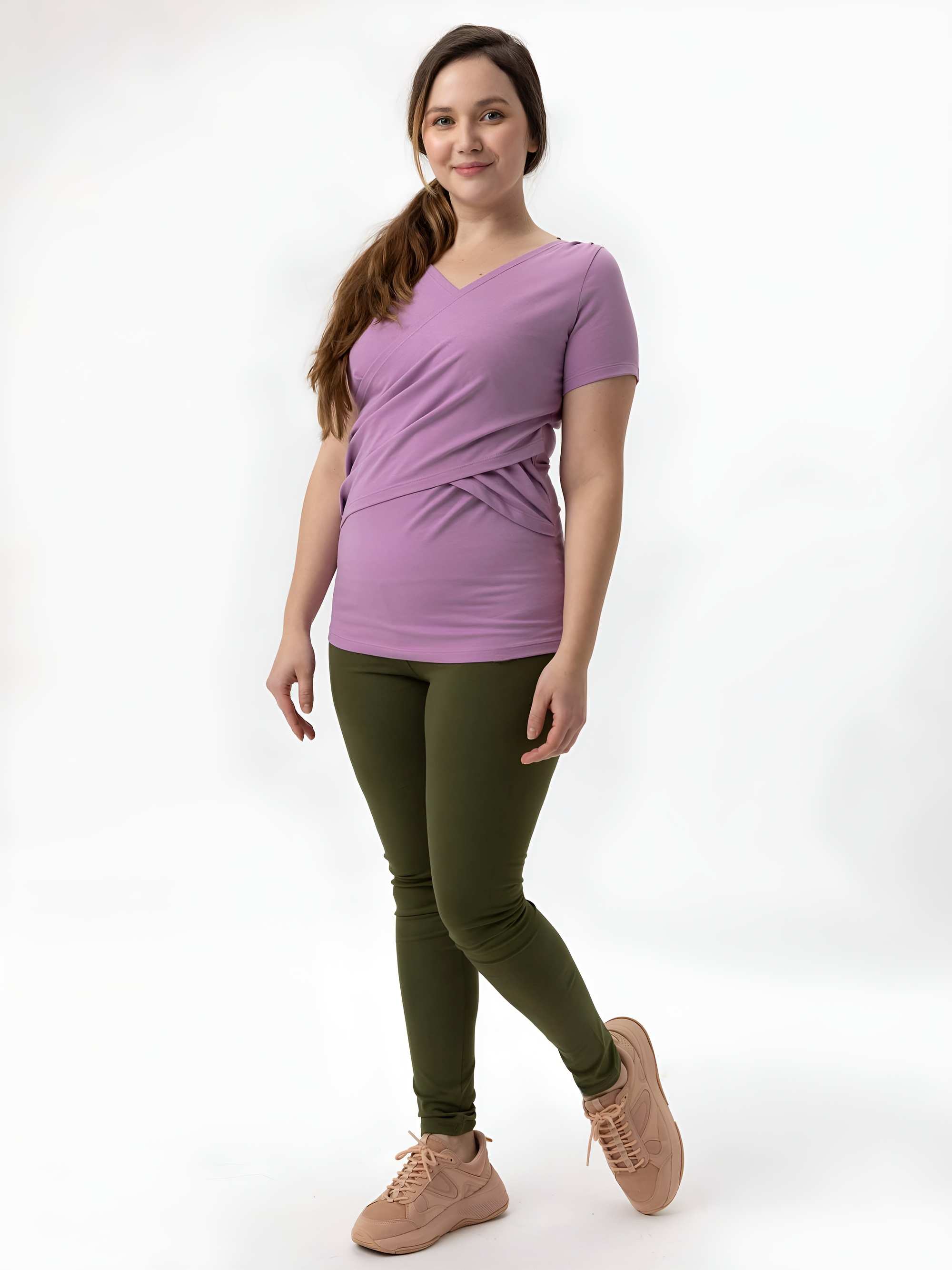 Light purple nursing blouse