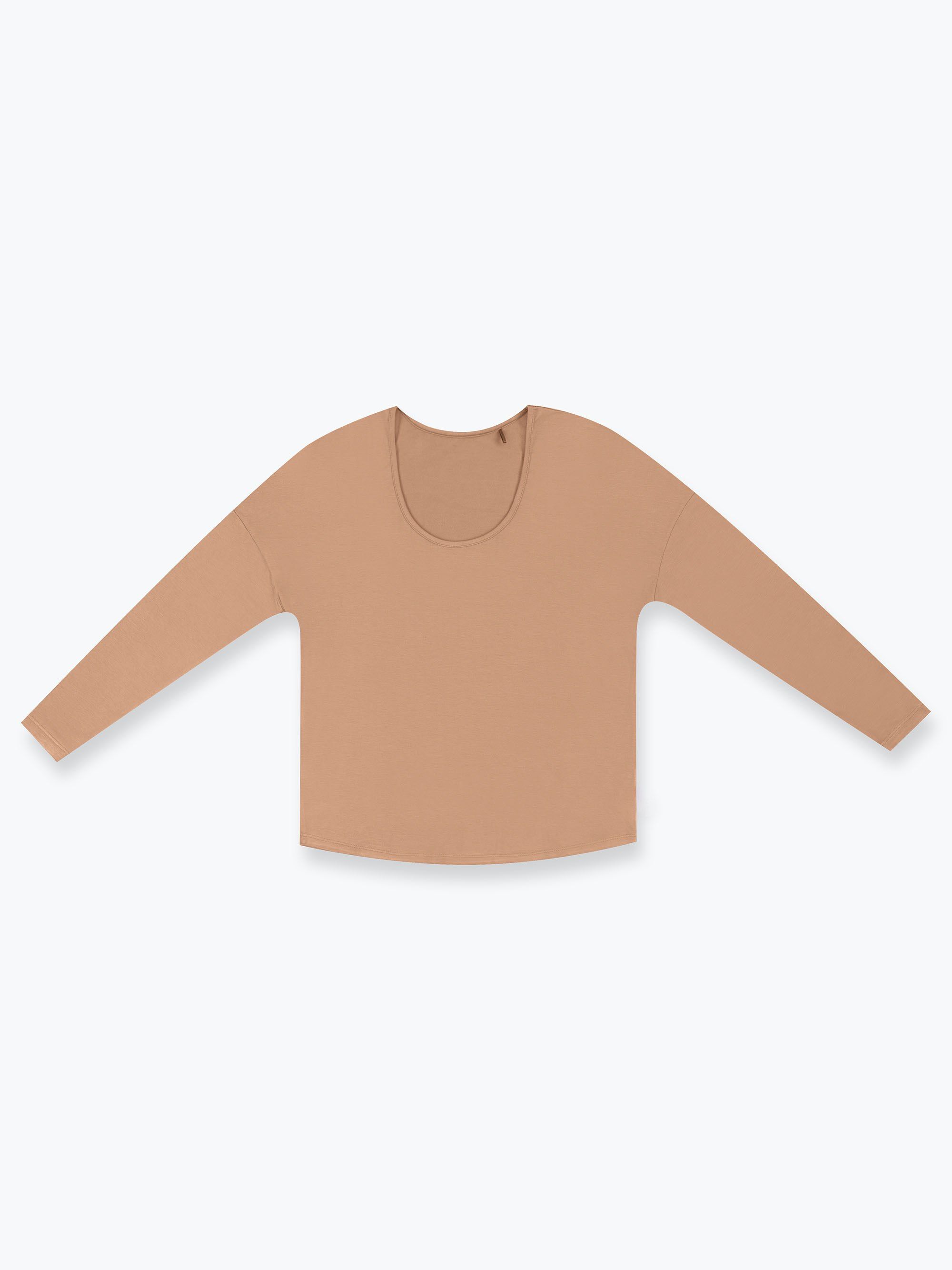 Walnut brown long sleeve pajama top Women
