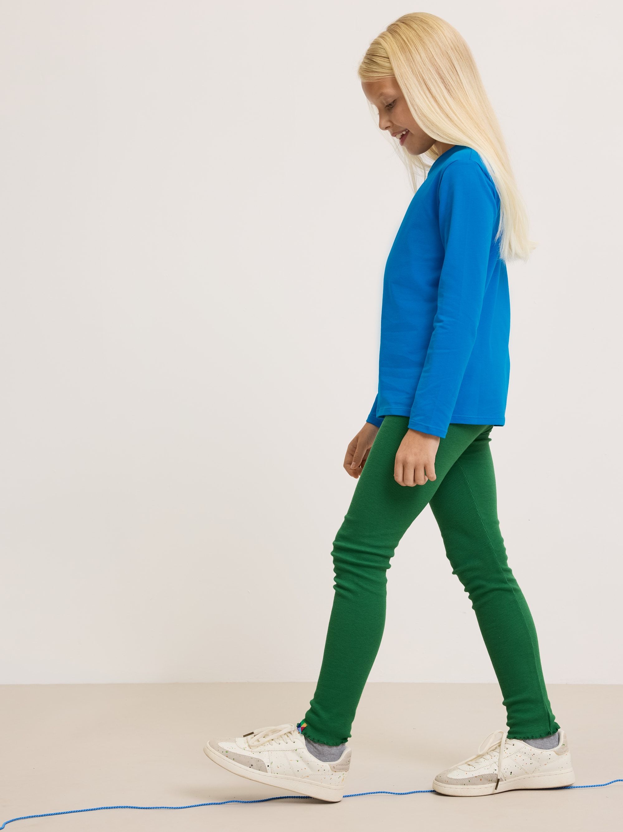 Dark green Ribbed Leggings Junior
