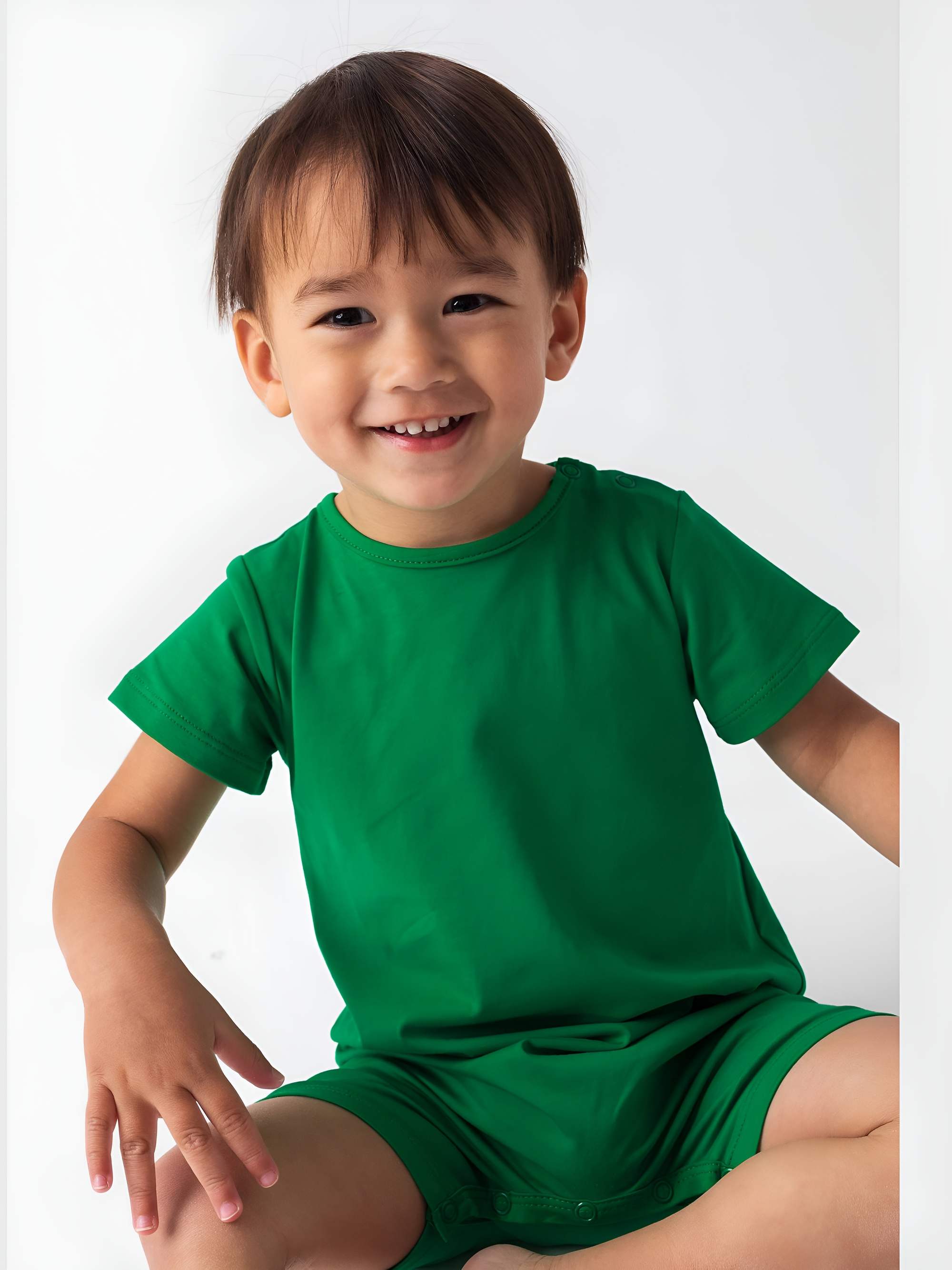 Green short sleeve romper