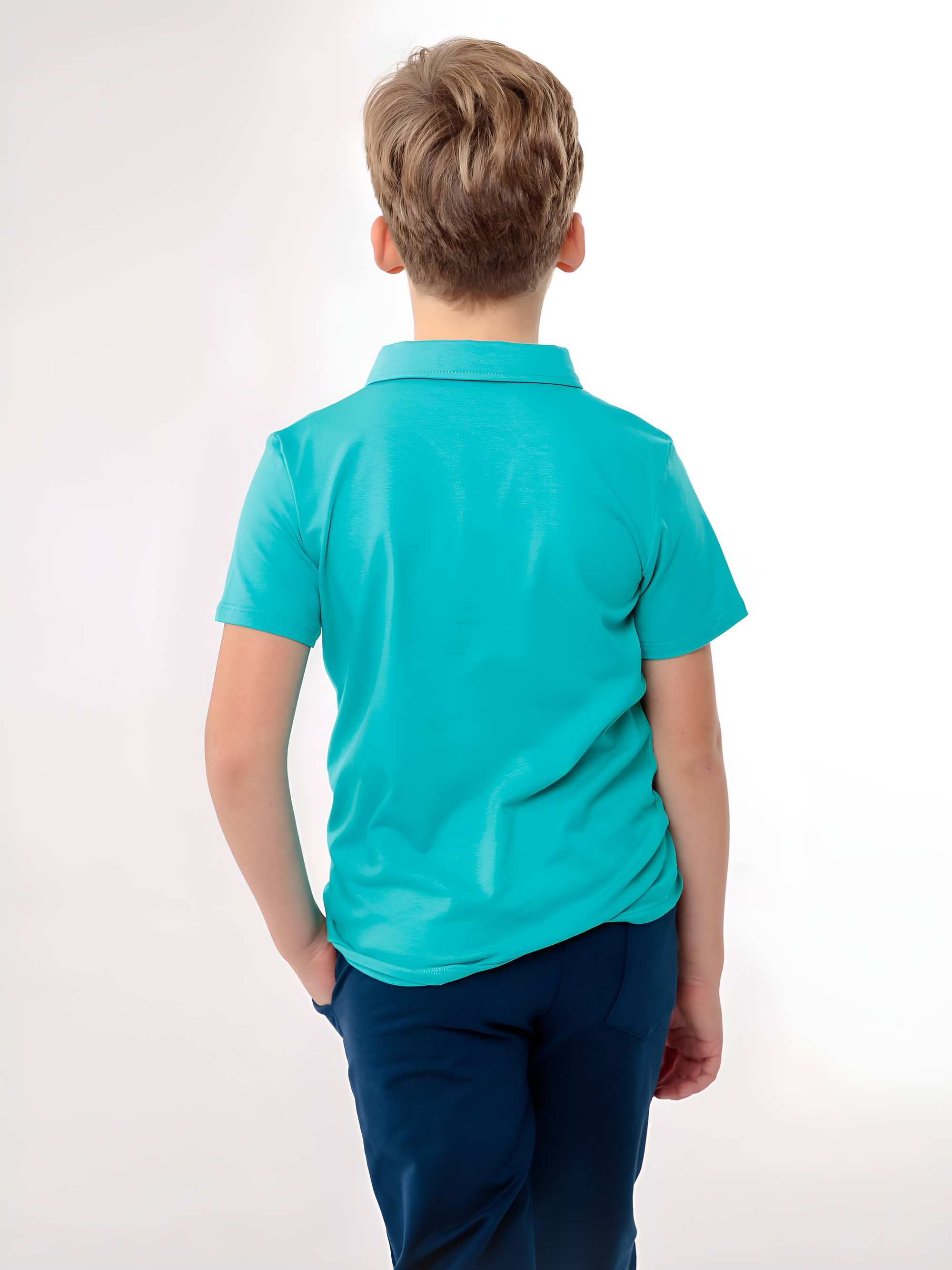 Turkusowa koszulka polo Junior