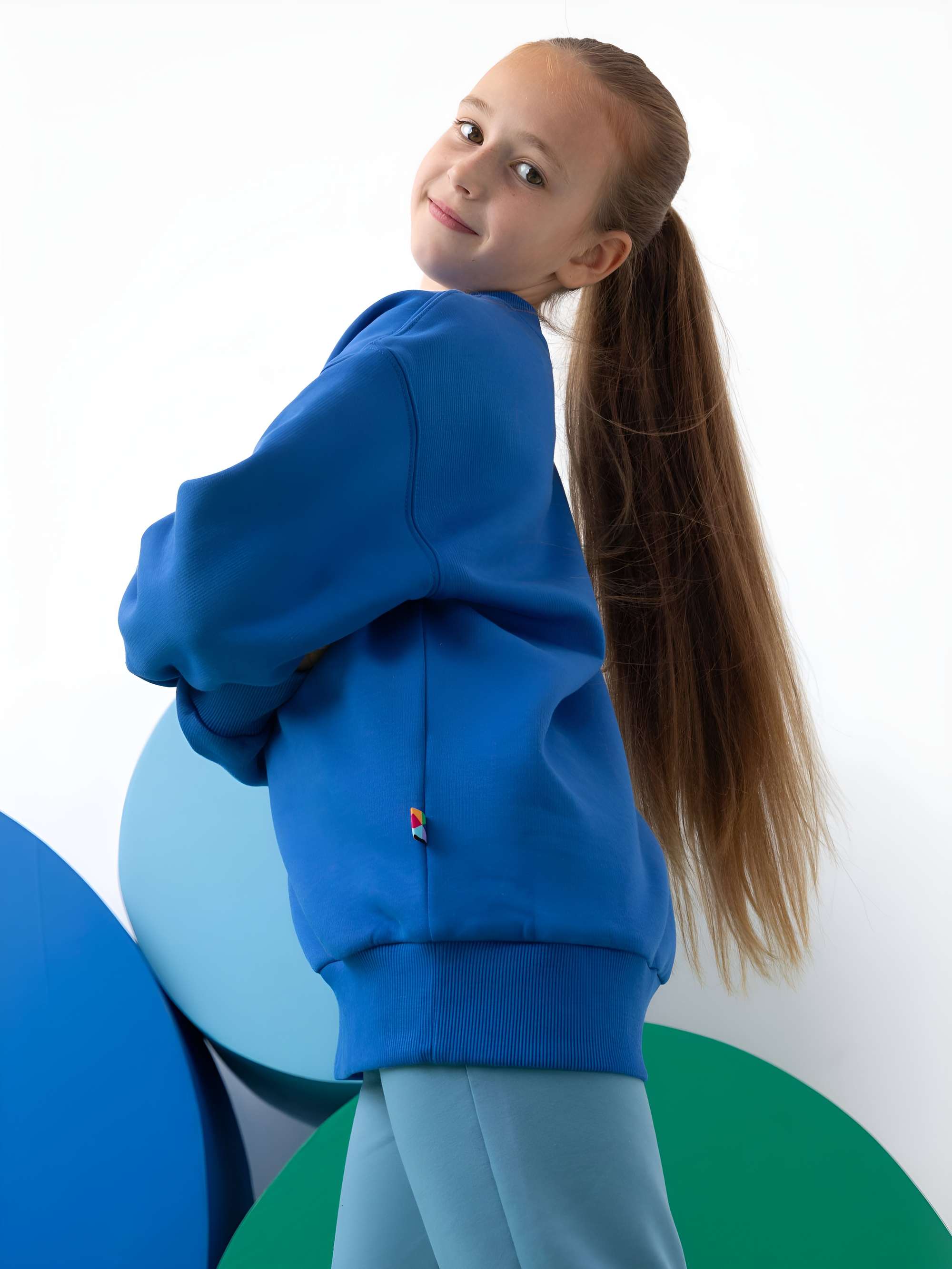 Niebieska bluza dresowa ocieplana Junior