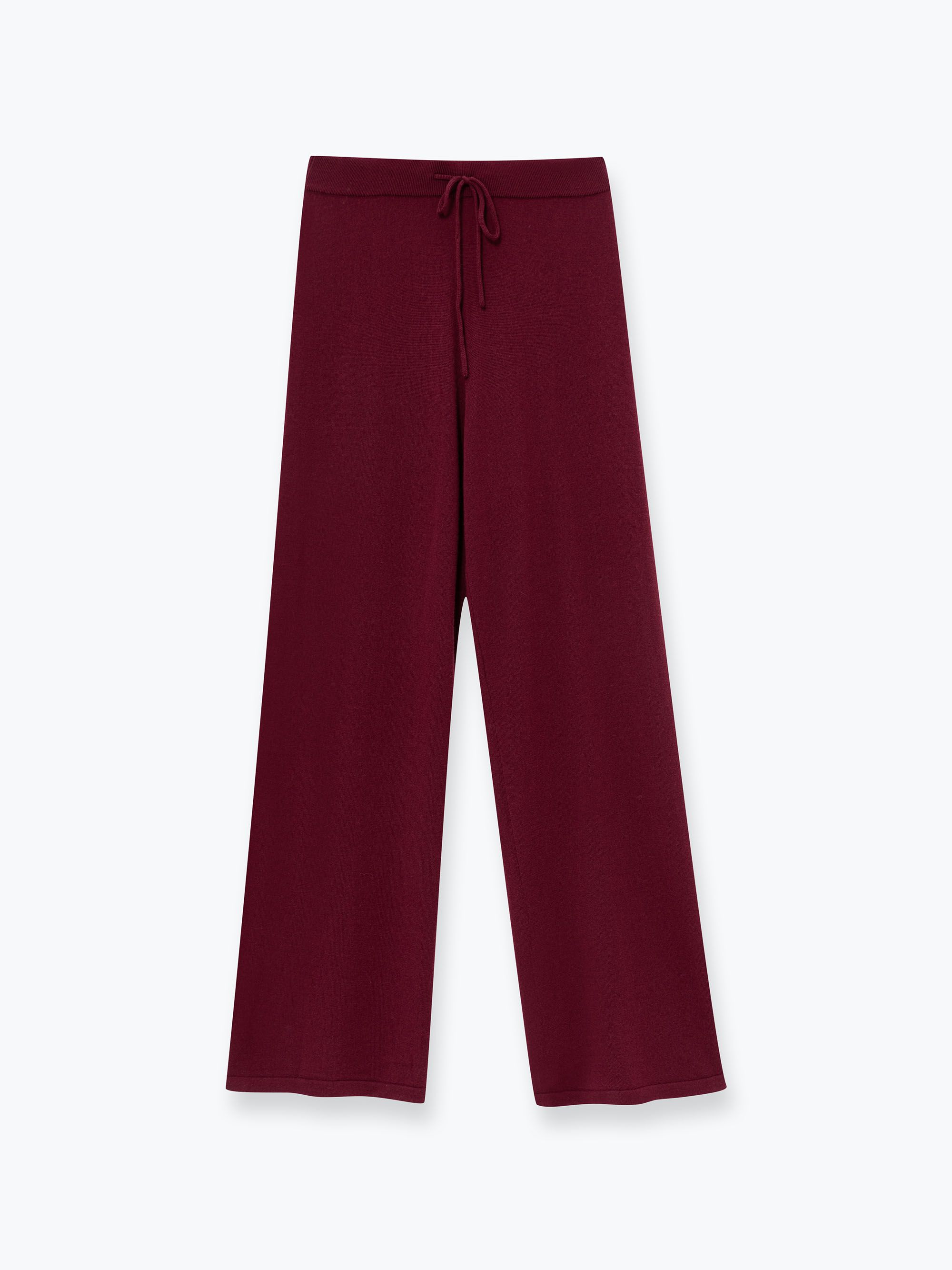 Bordowe spodnie z wełny merino damskie SHORT