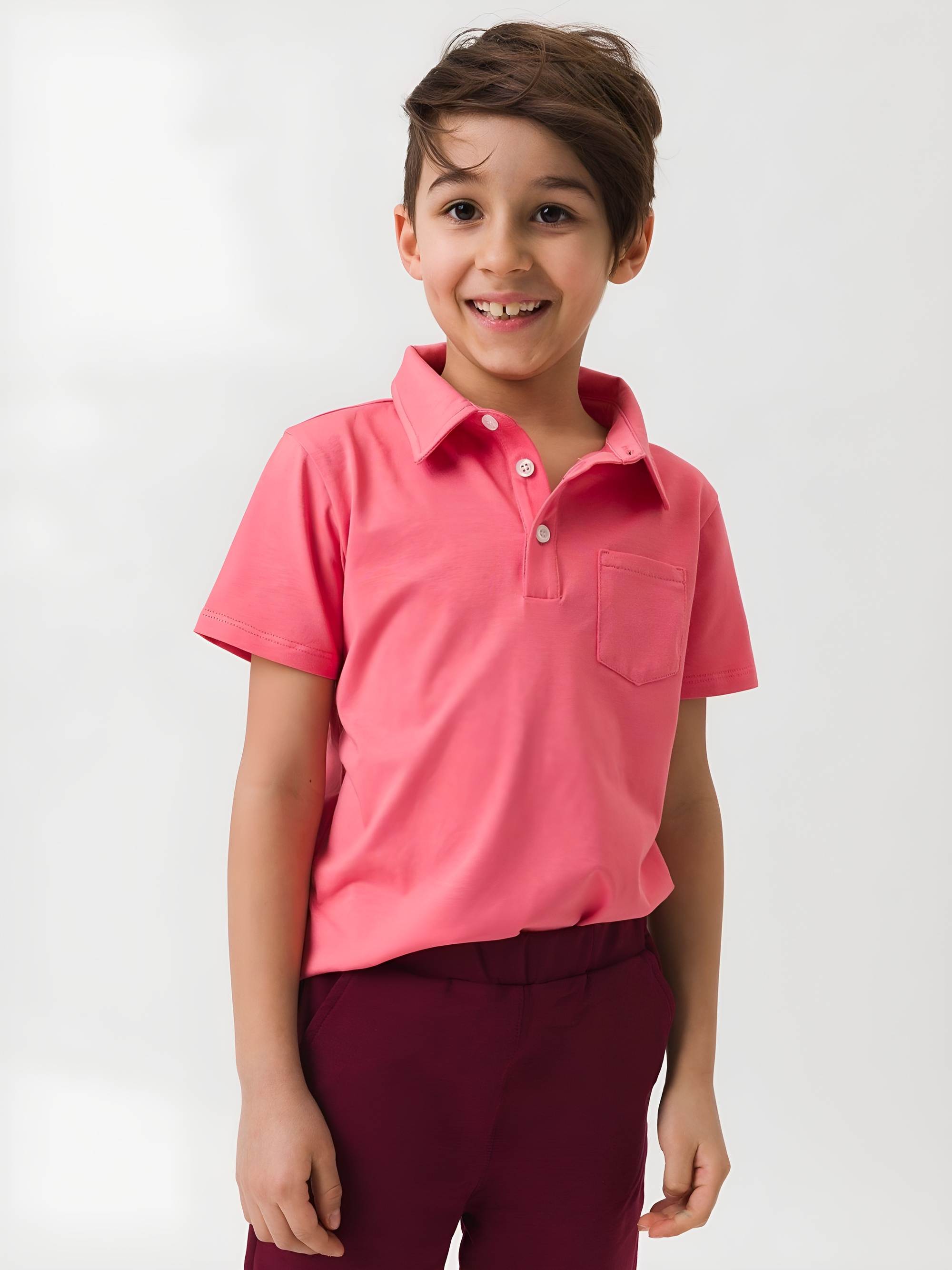 Koralowa koszulka polo