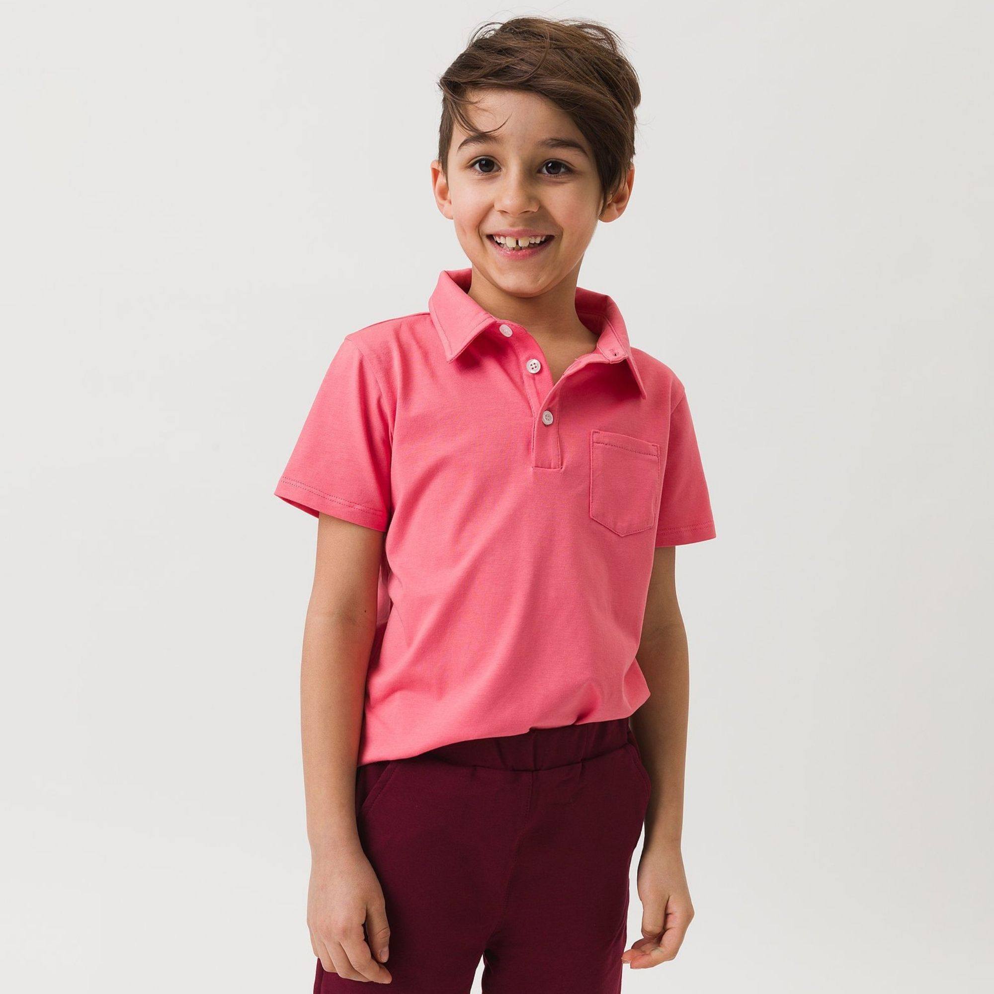 Koralowa koszulka polo
