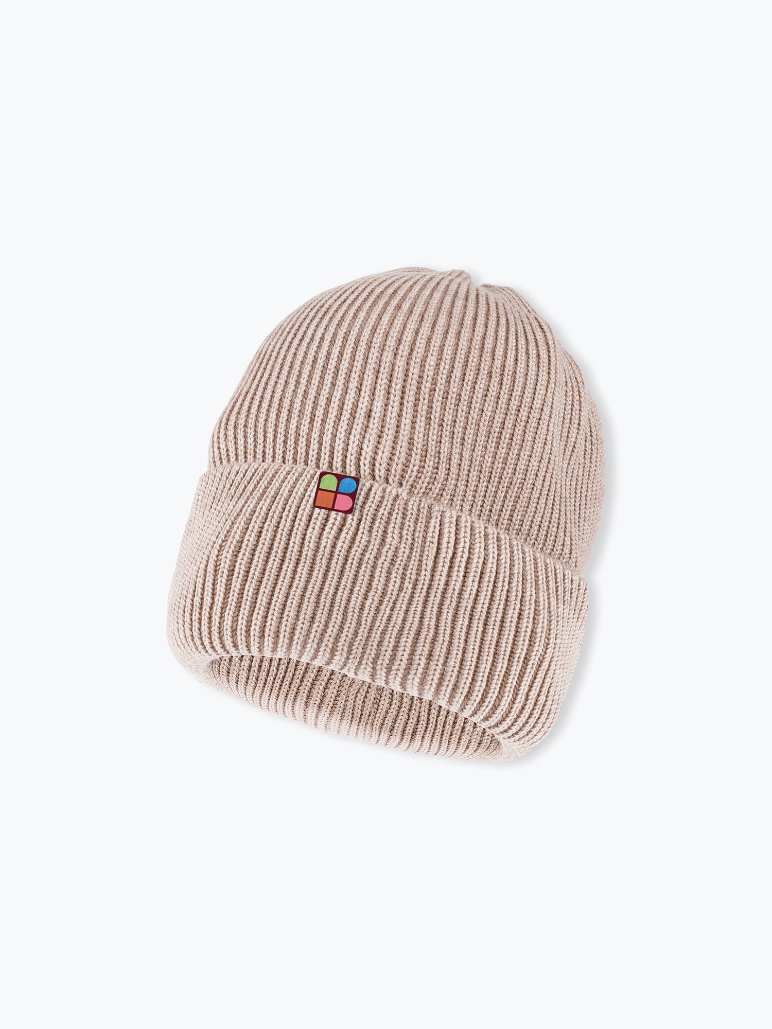 Beige merino wool hat kids
