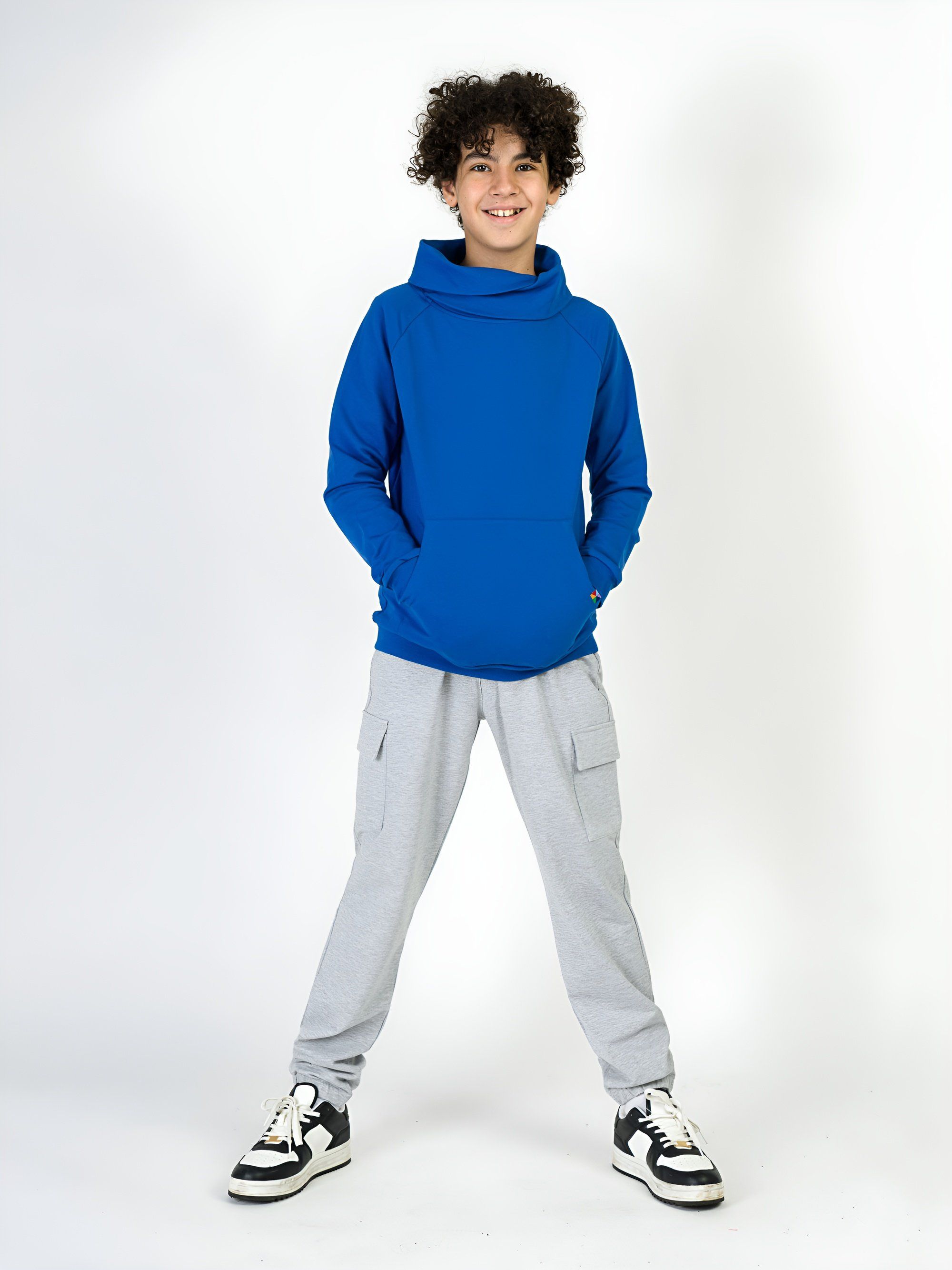 Niebieska bluza z szalem Junior