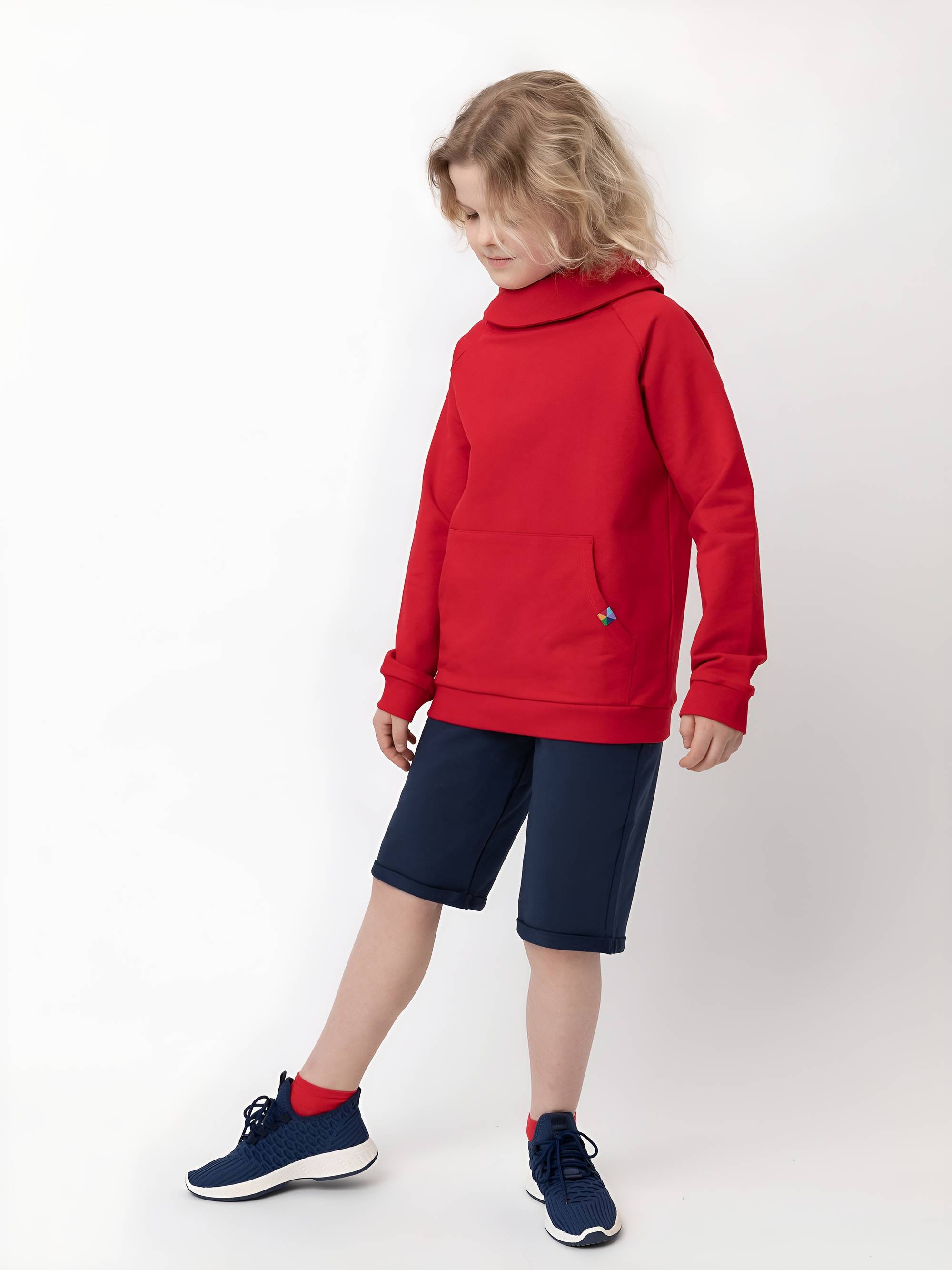 Czerwona bluza z szalem Junior