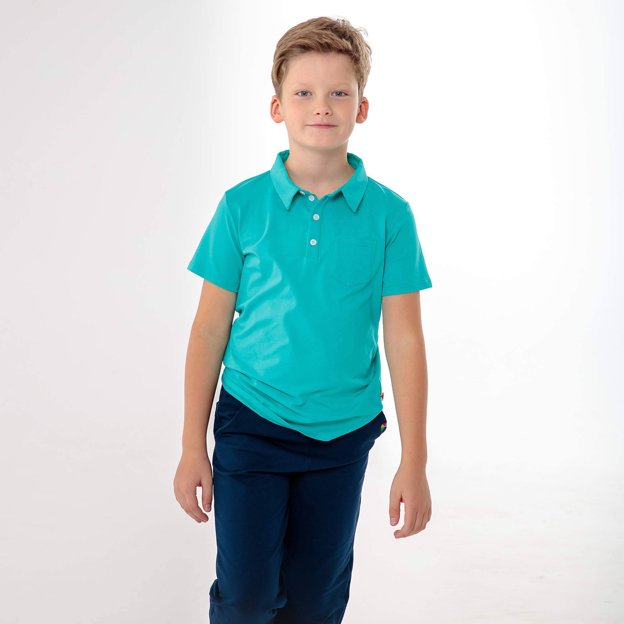 Turkusowa koszulka polo Junior