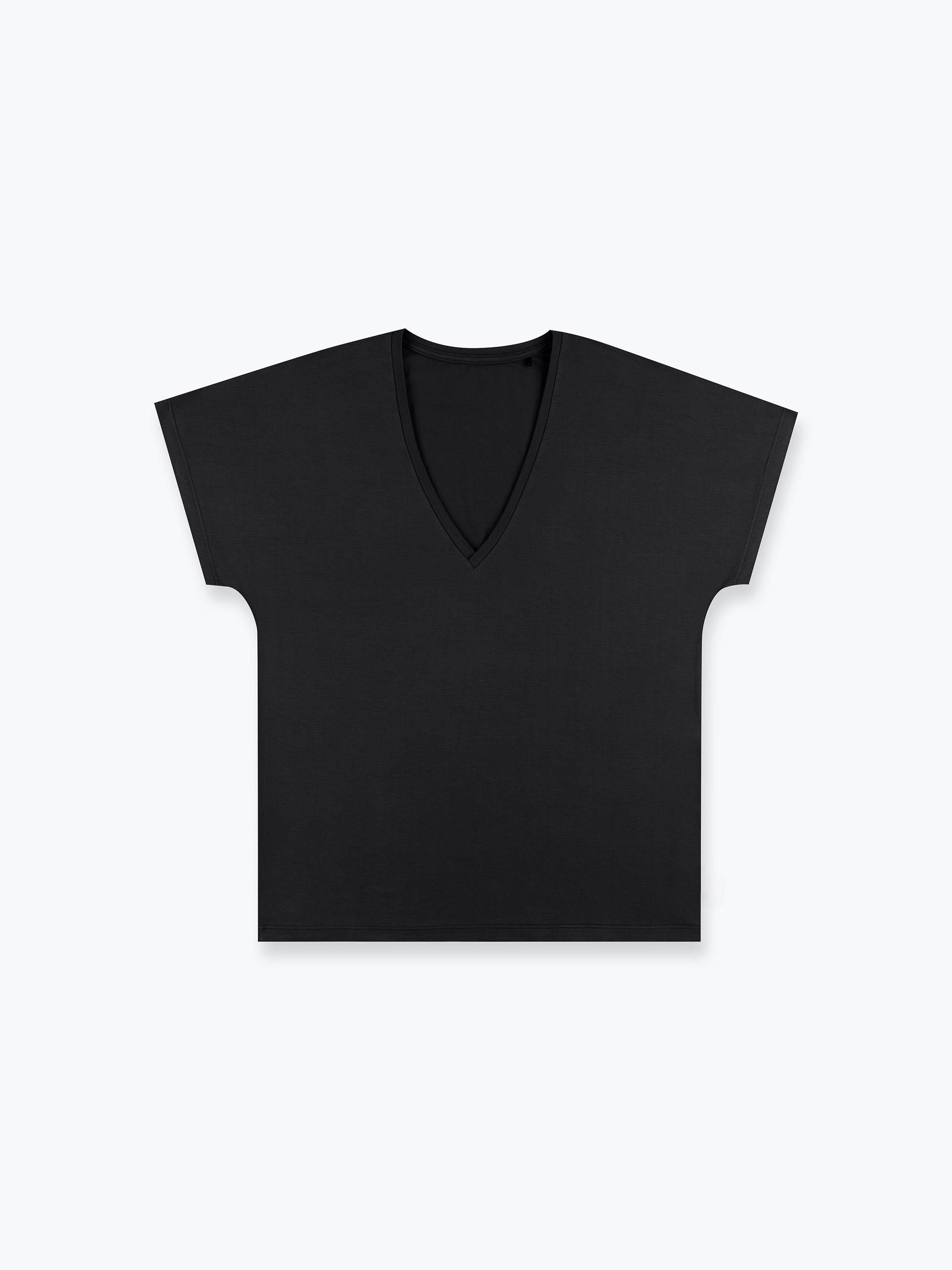 Black short sleeve pajama top Women