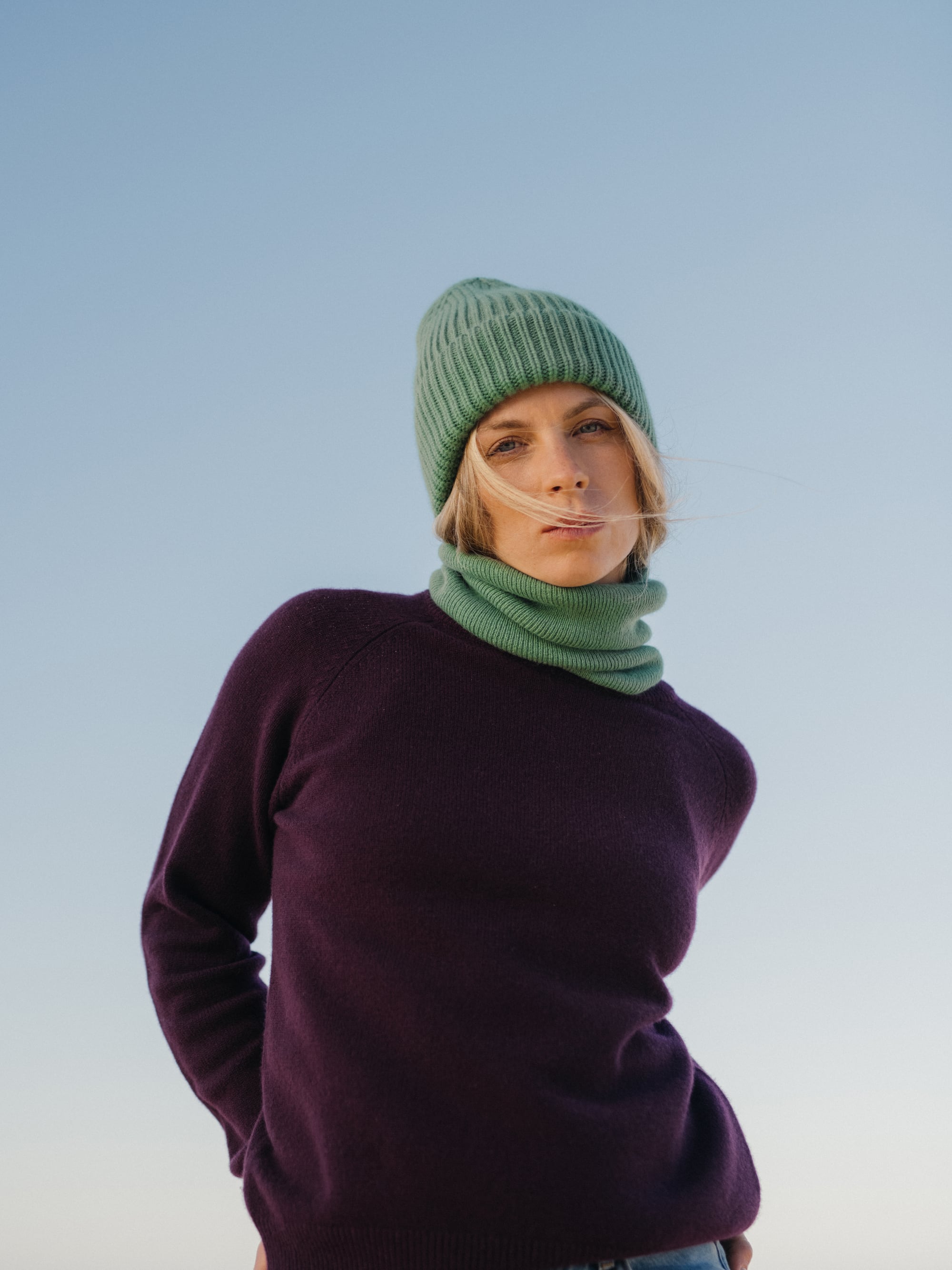 Green Cashmere Blend Neckwarmer