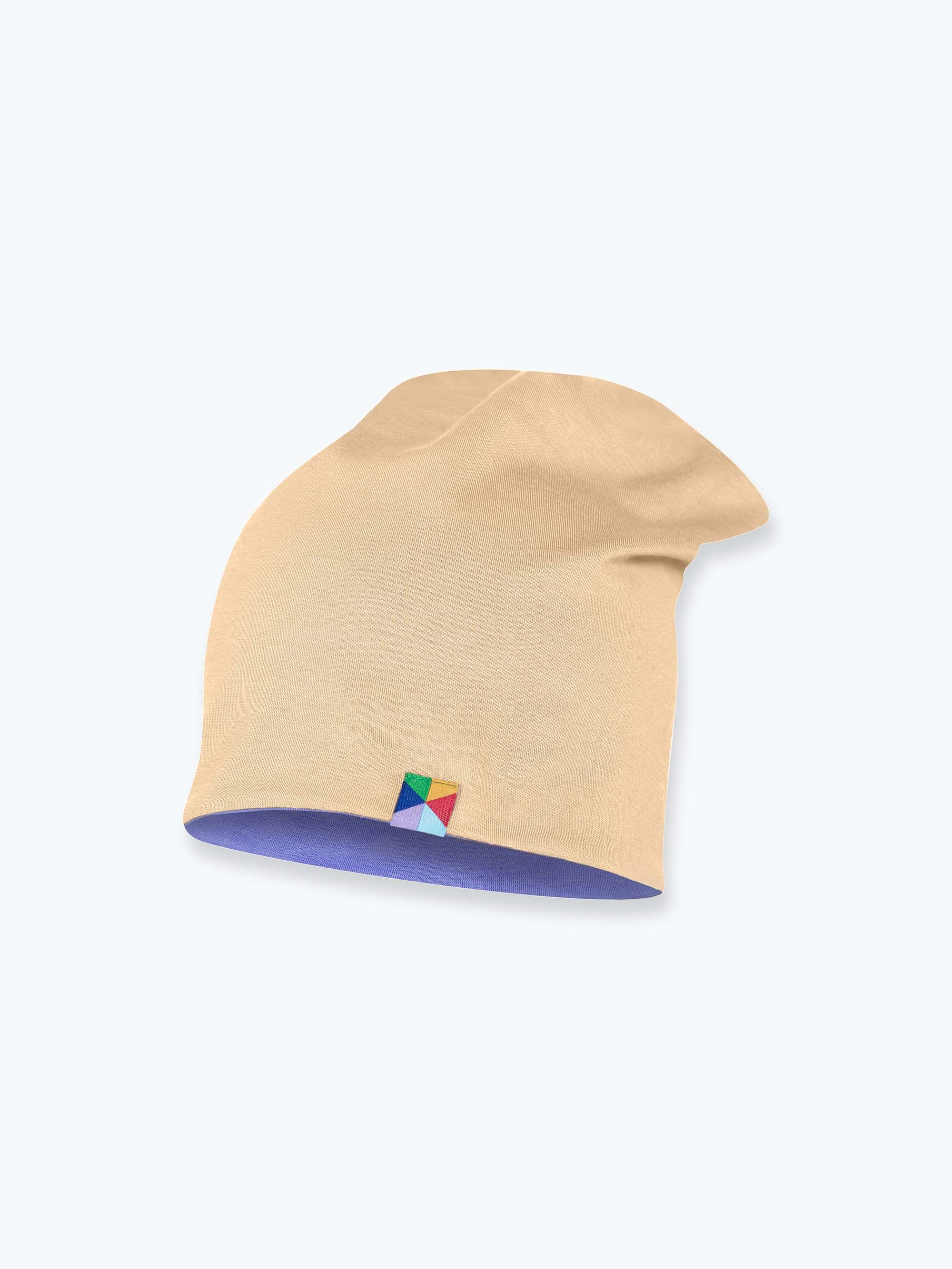 Very peri - beige reversible beanie hat Junior