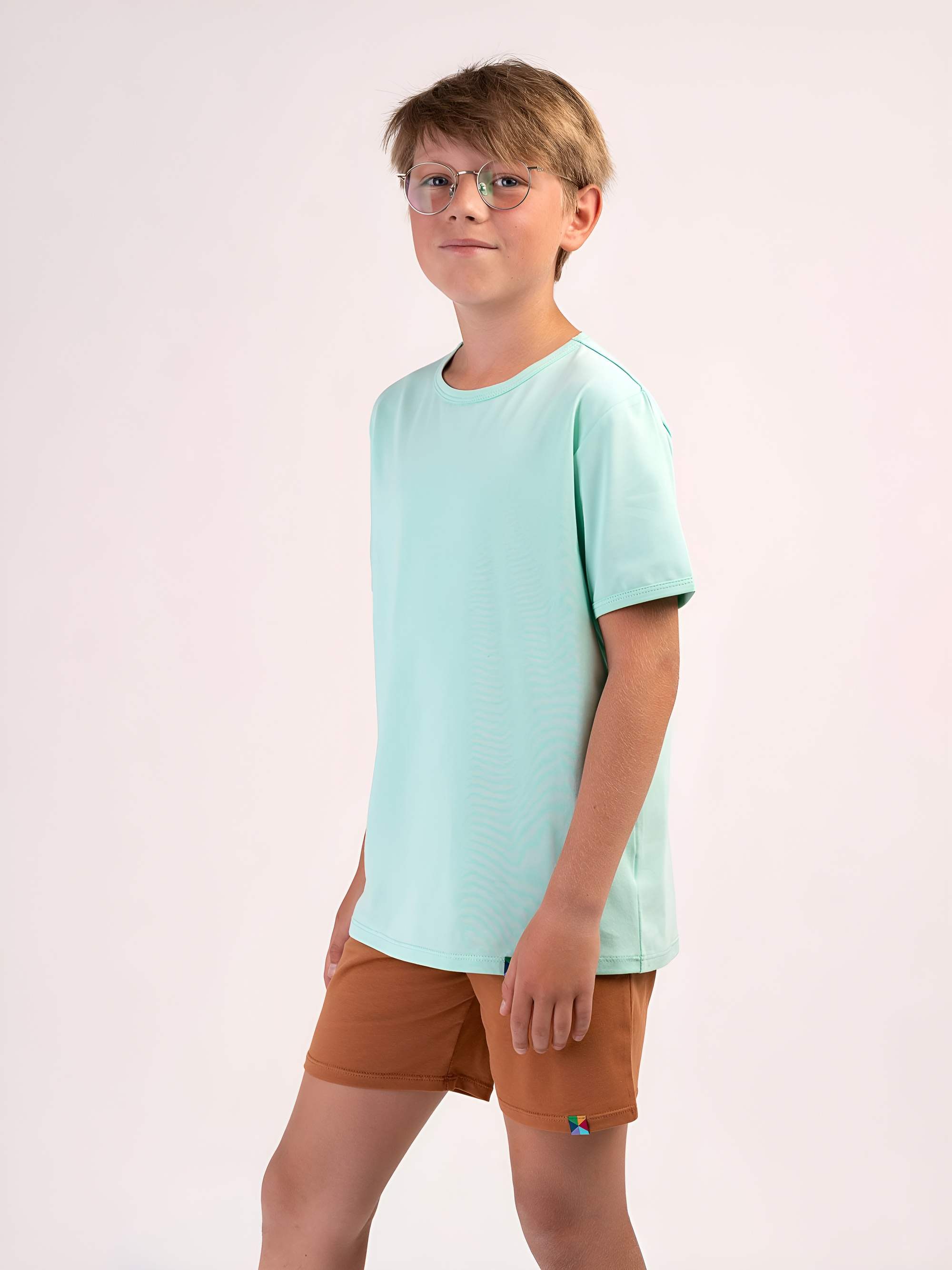 Miętowa koszulka z krótkim rękawem Junior