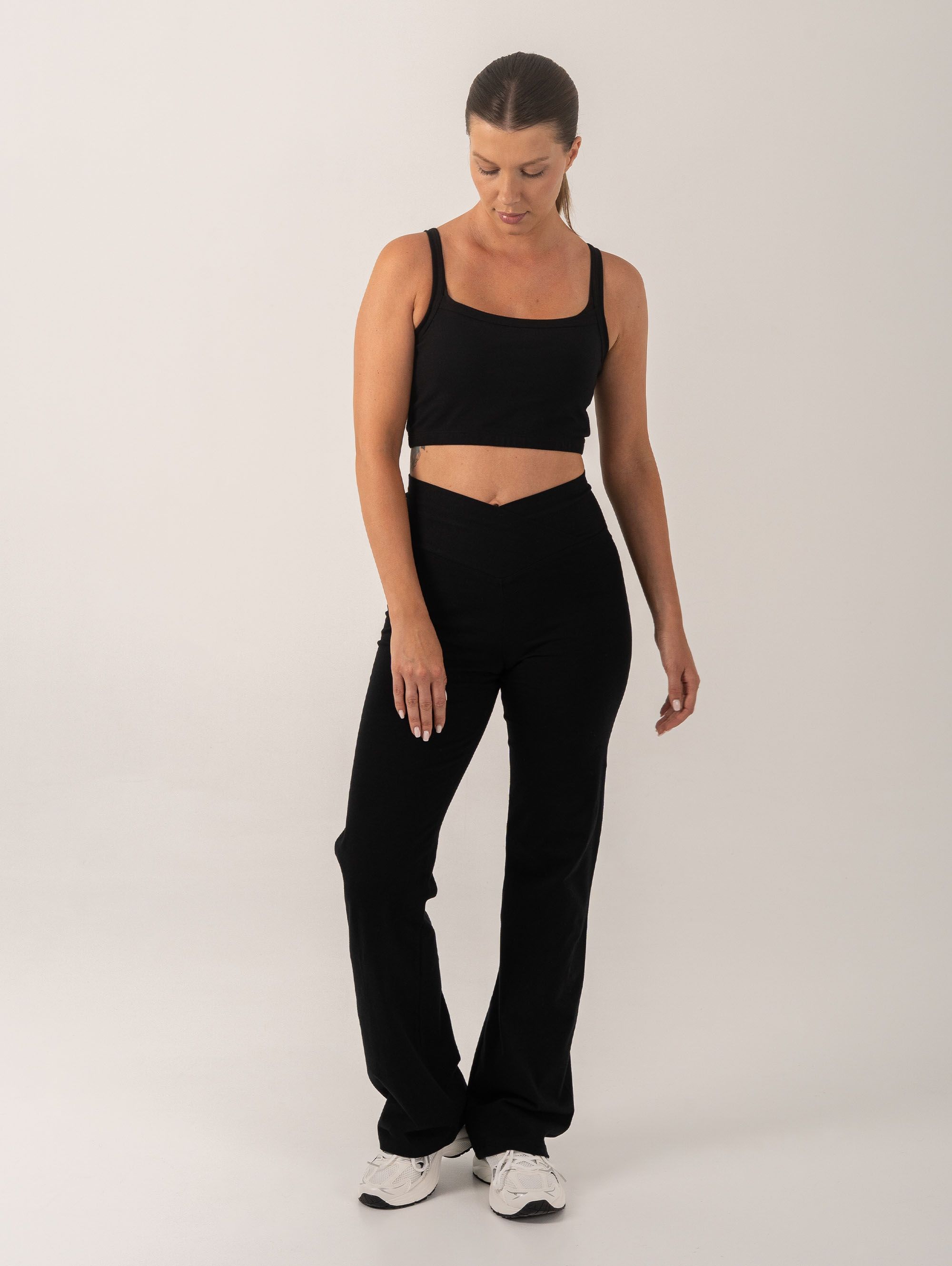 Black Active Stretch Leggings Women SHORT