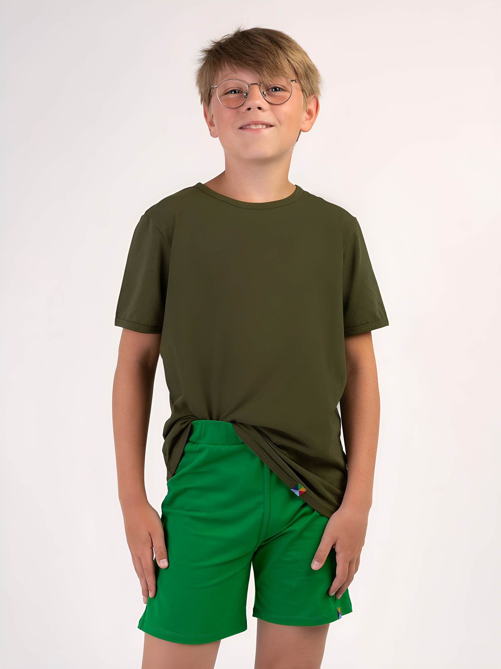 Khaki koszulka z krótkim rękawem Junior