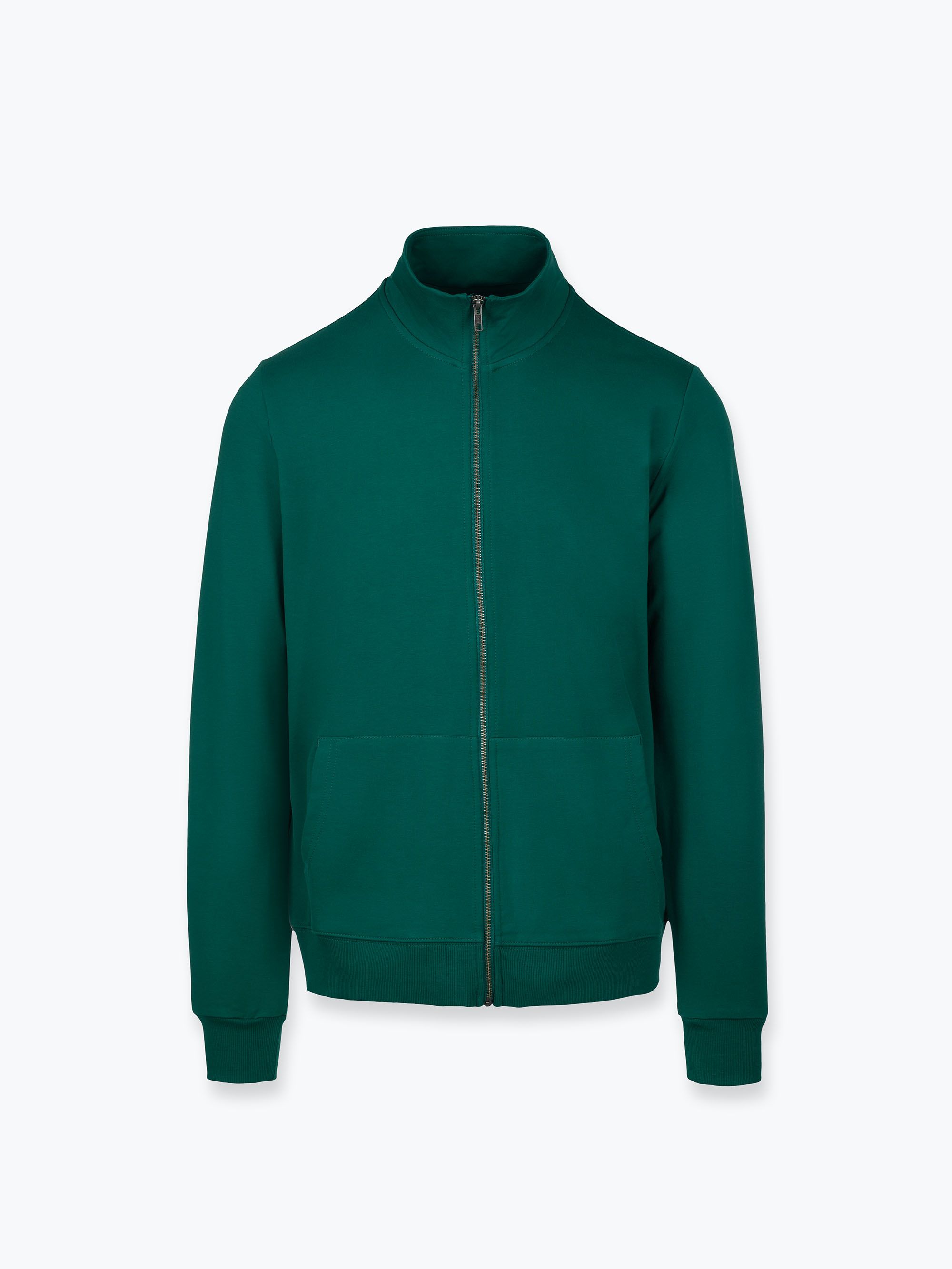 Butelkowozielona bluza ze stójką męska