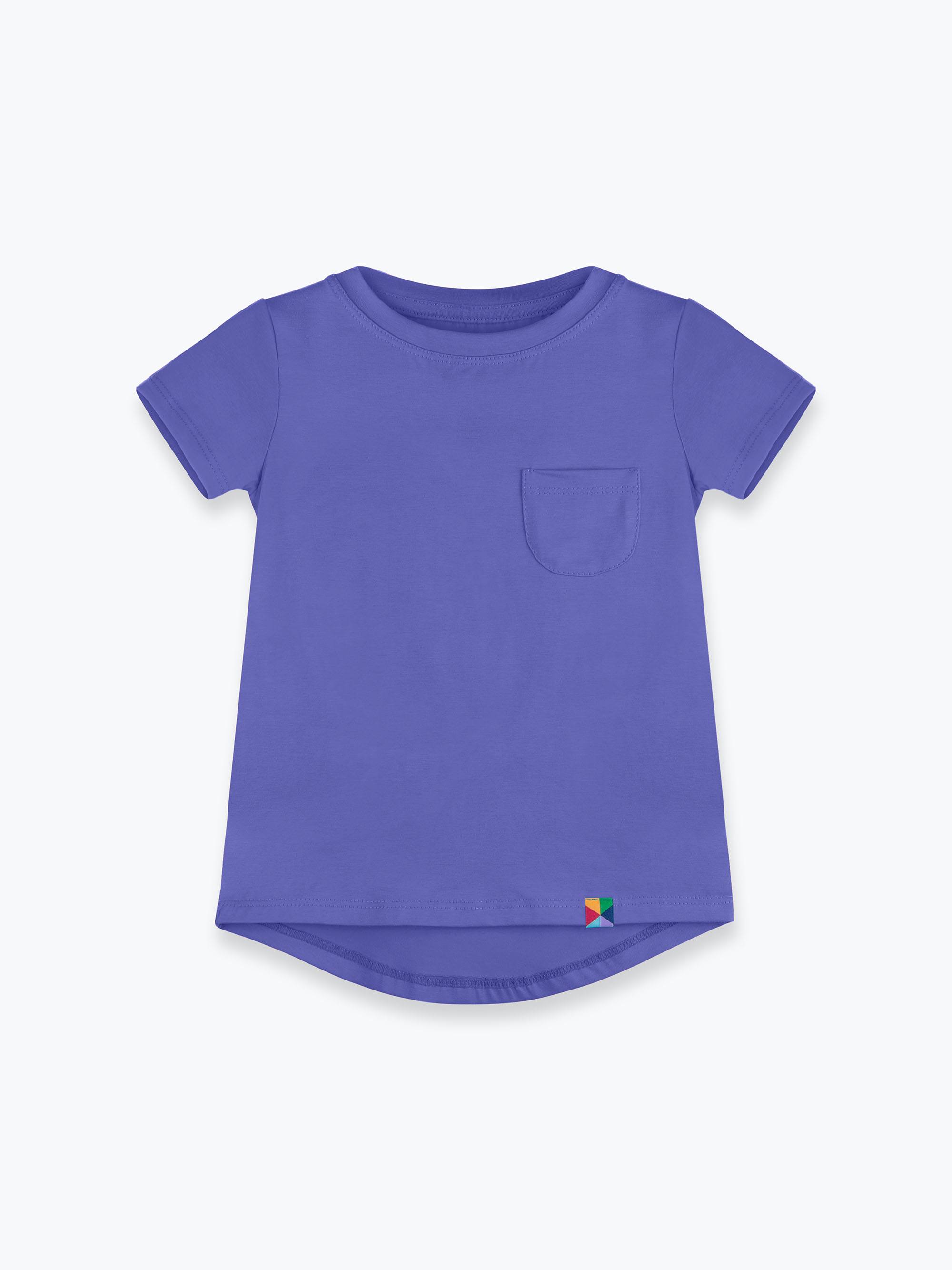 Barwinkowy t-shirt z kieszonką