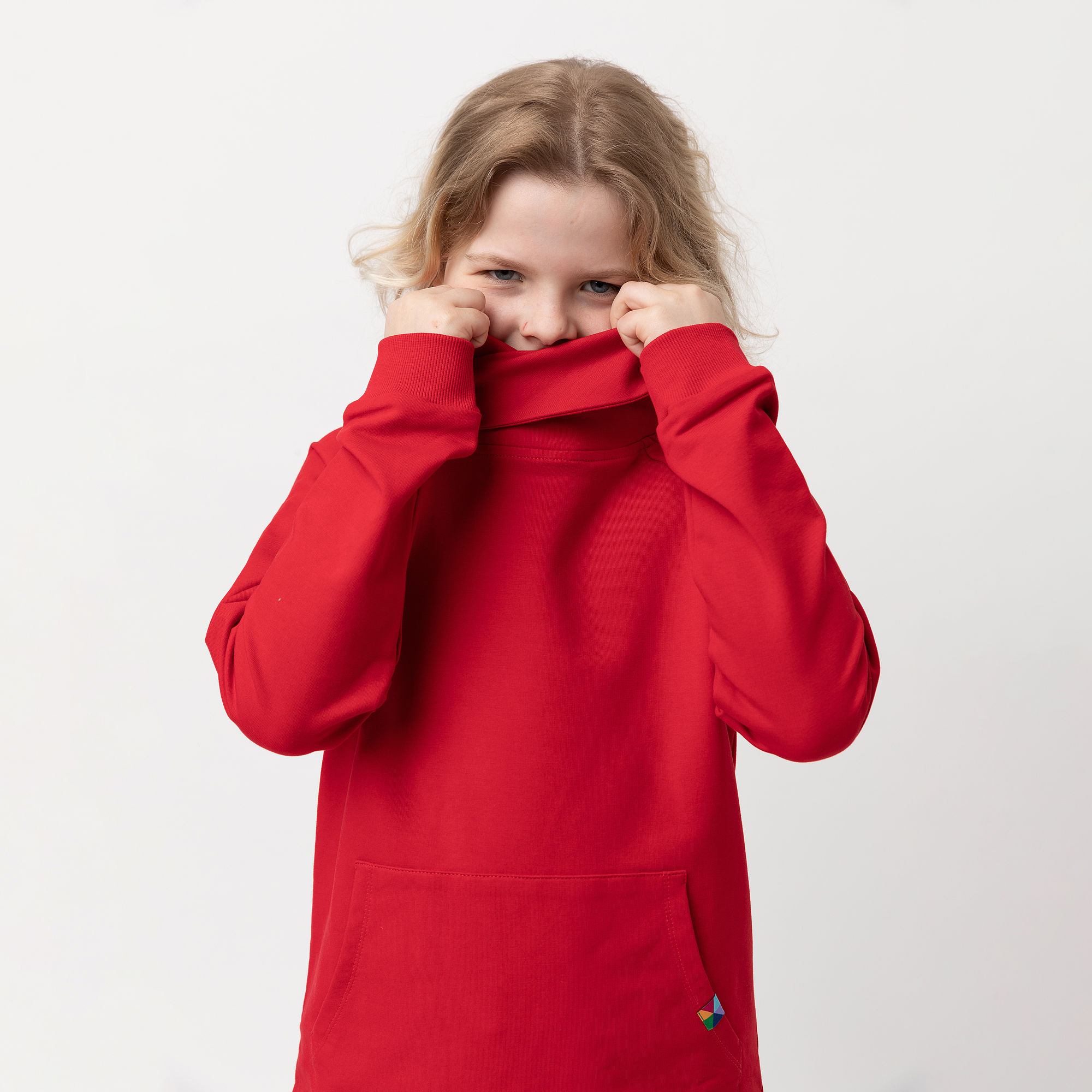 Czerwona bluza z szalem Junior