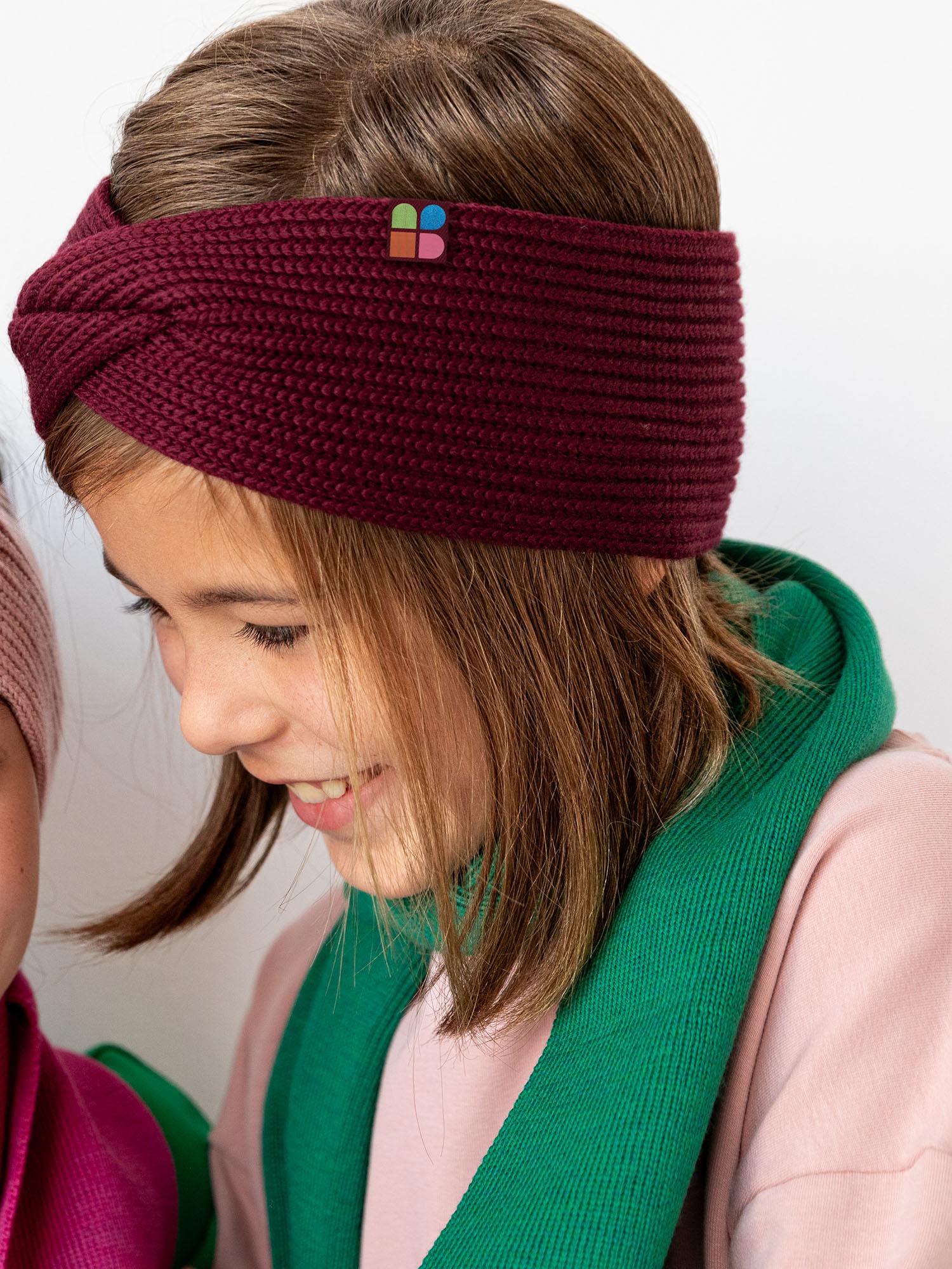 Burgundy merino wool headband