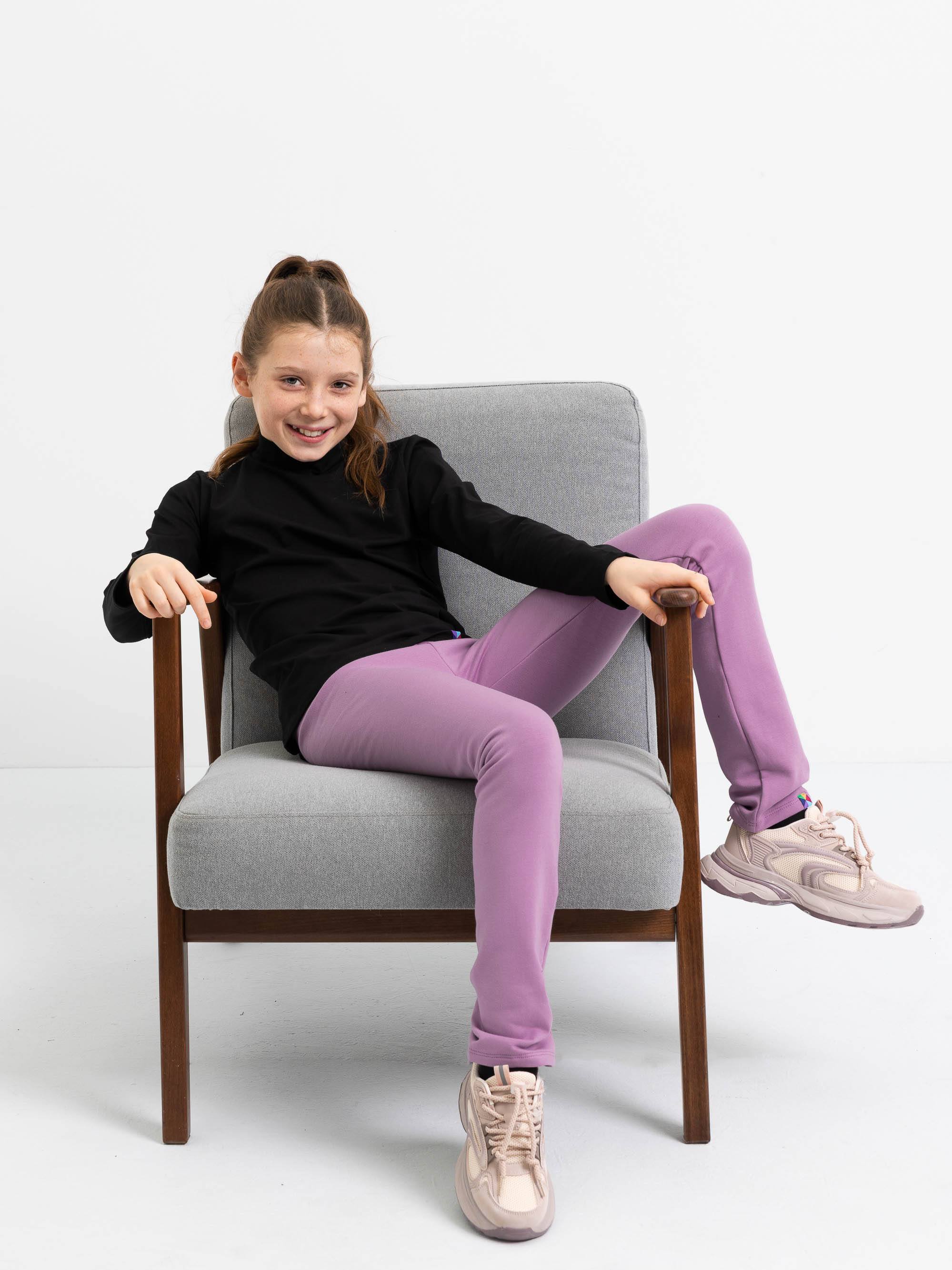 Jasnofioletowe legginsy z meszkiem