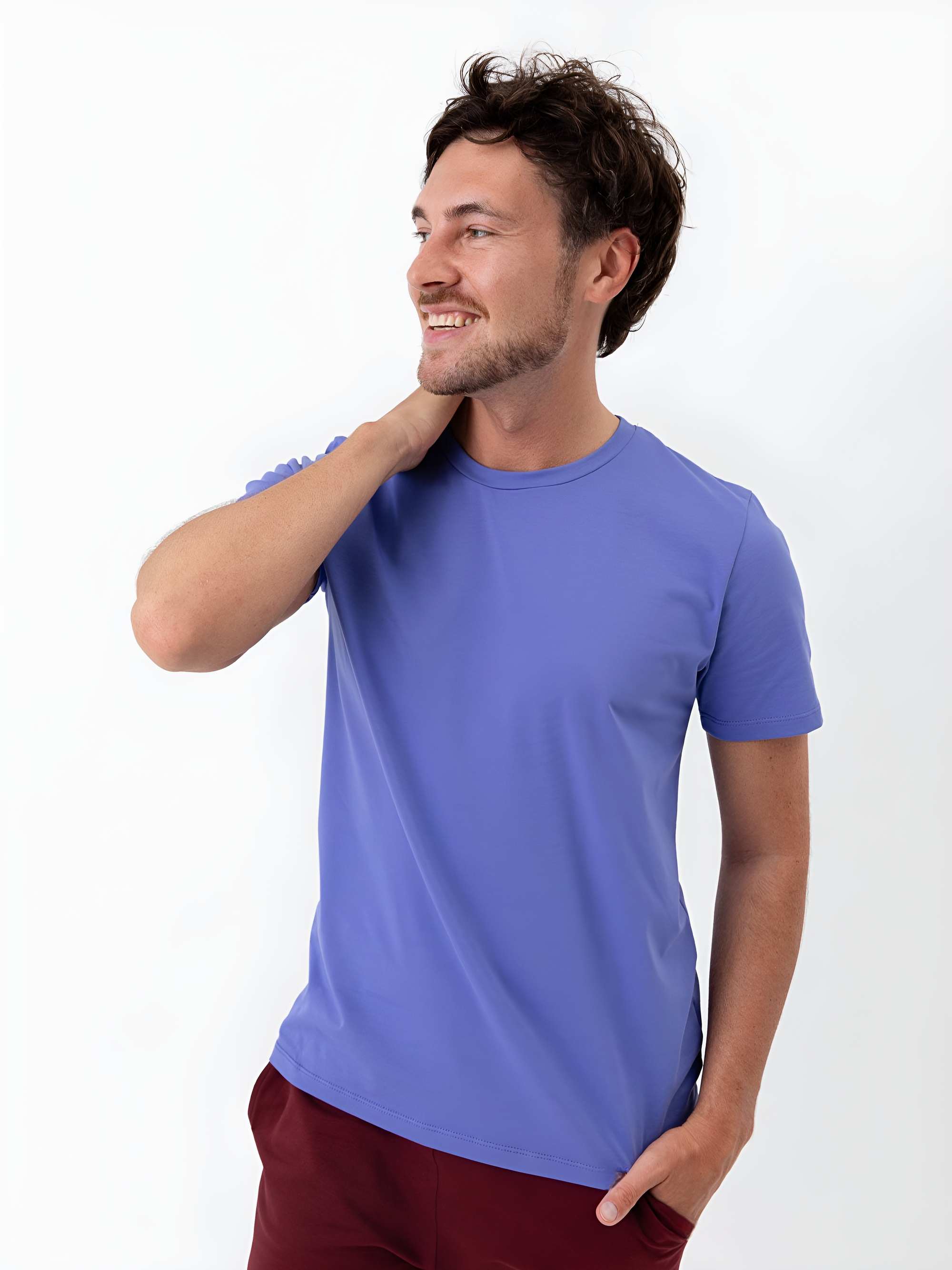 Barwinkowy T-shirt męski