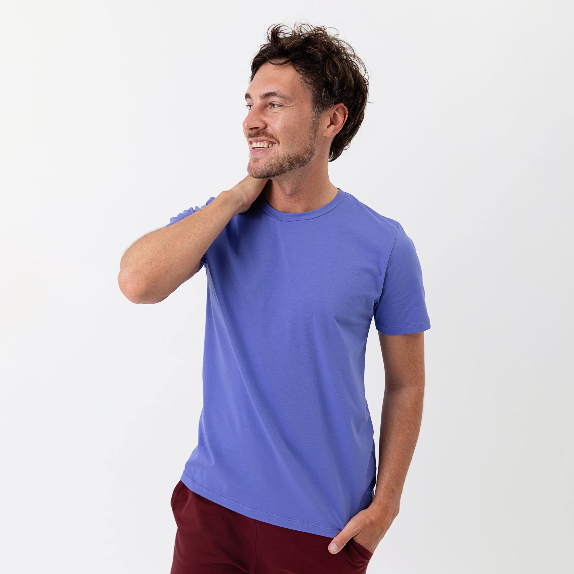 Barwinkowy T-shirt męski