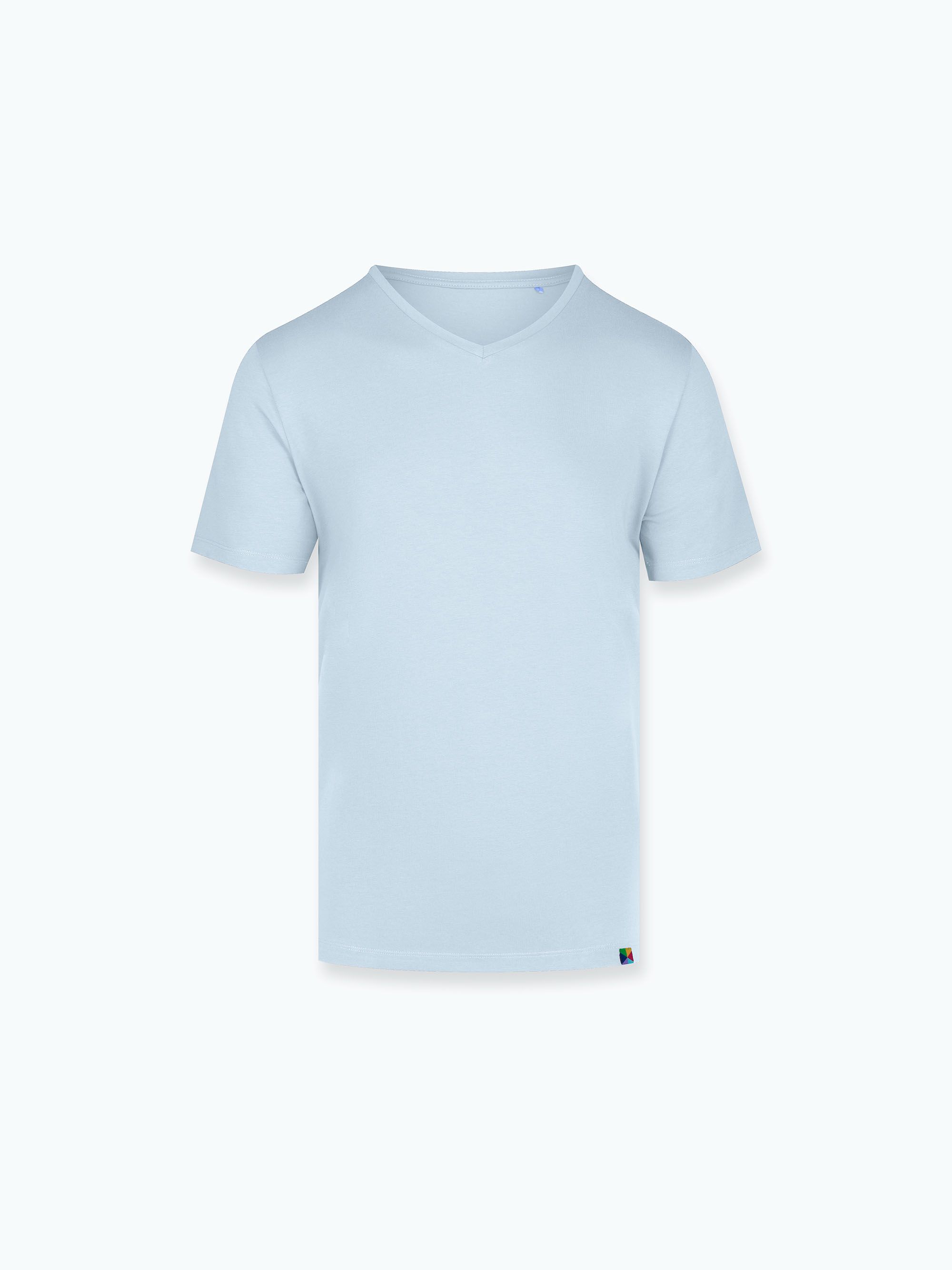 Jasnoniebieski T-shirt w serek męski