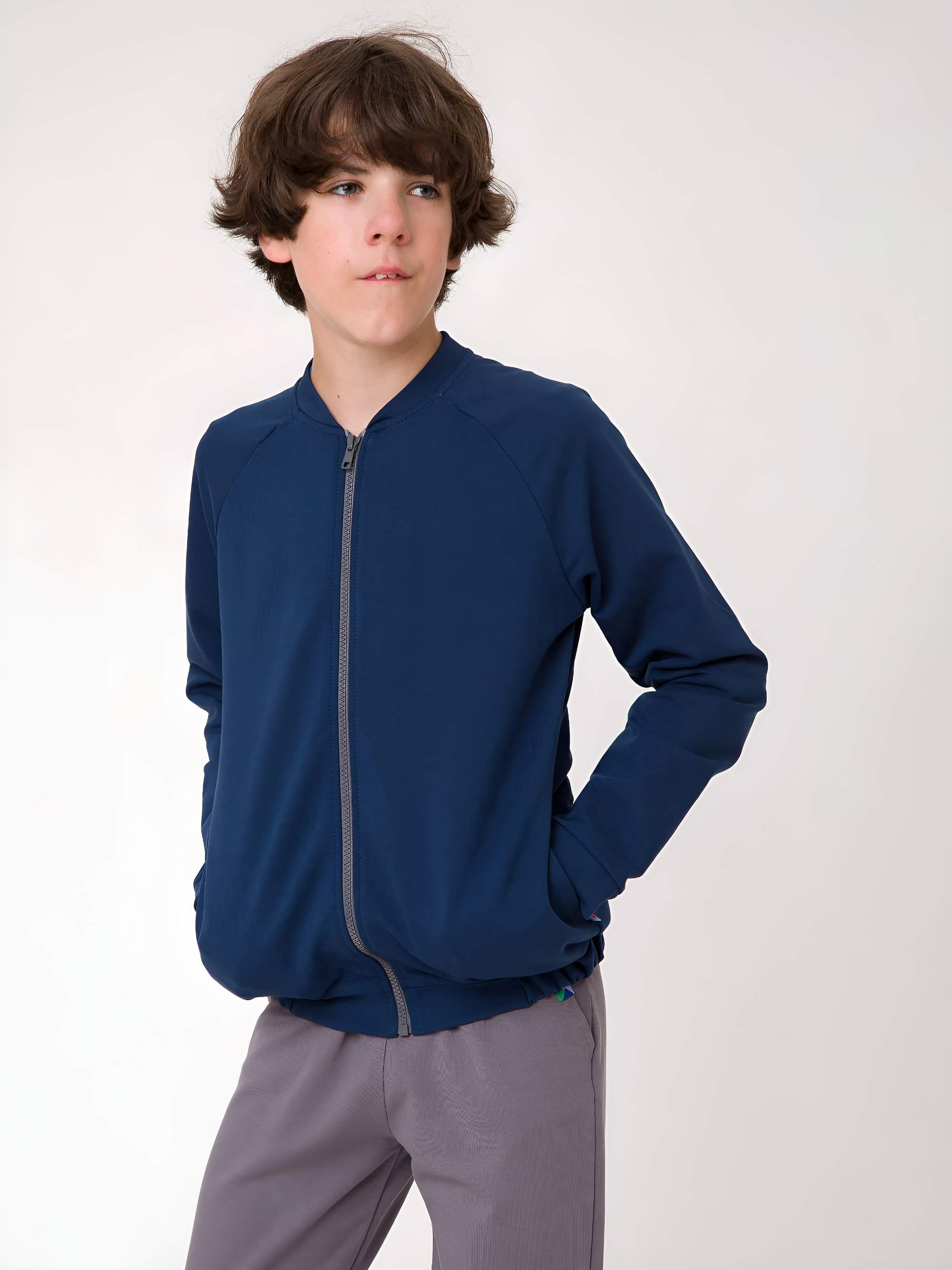 Granatowa bluza na zamek Junior