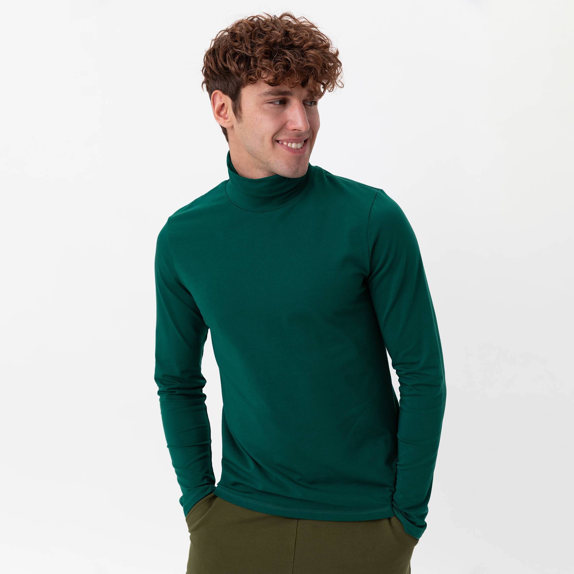 Bottle-green turtleneck Men