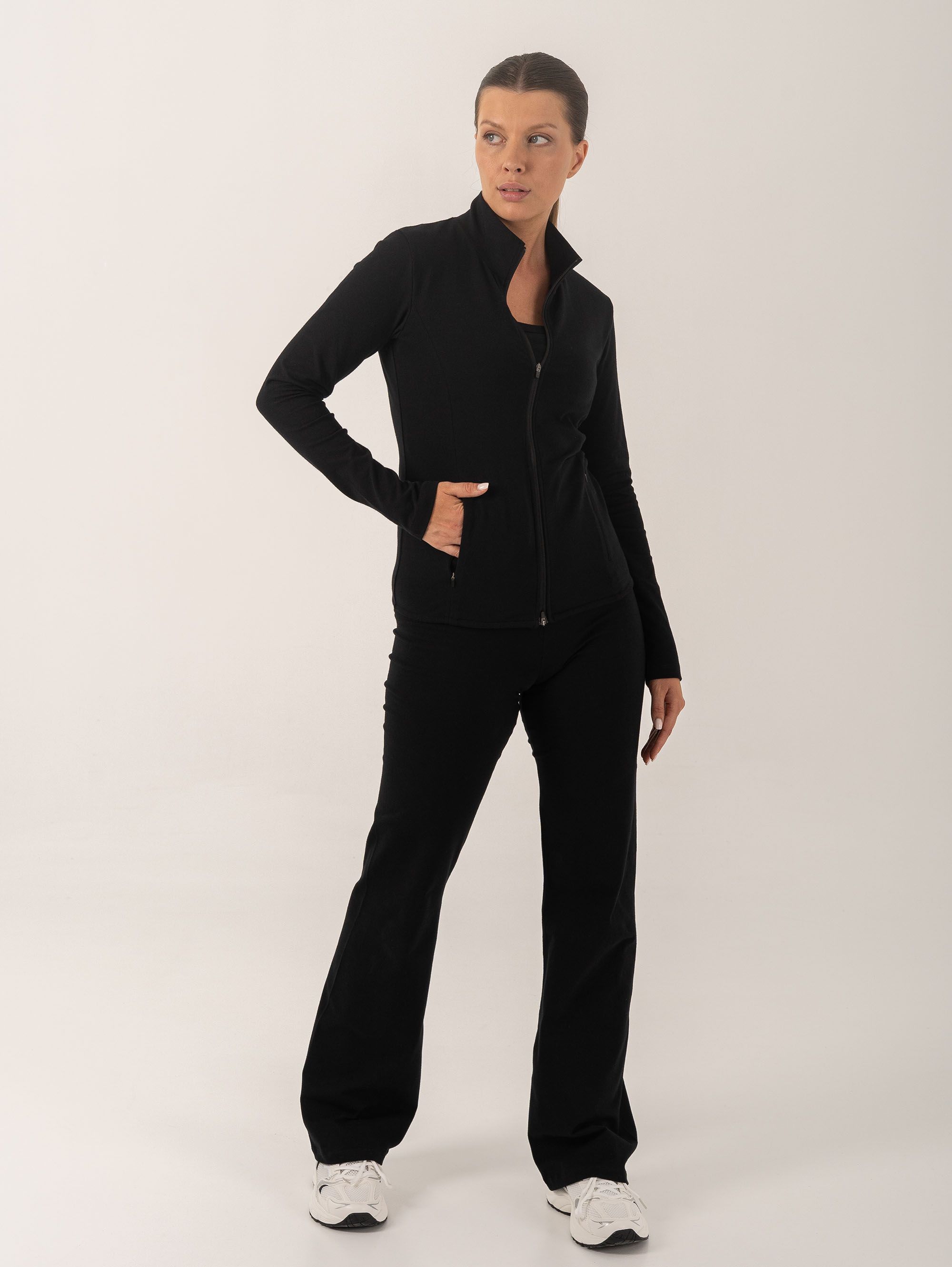 Black Active Stretch Leggings Women LONG