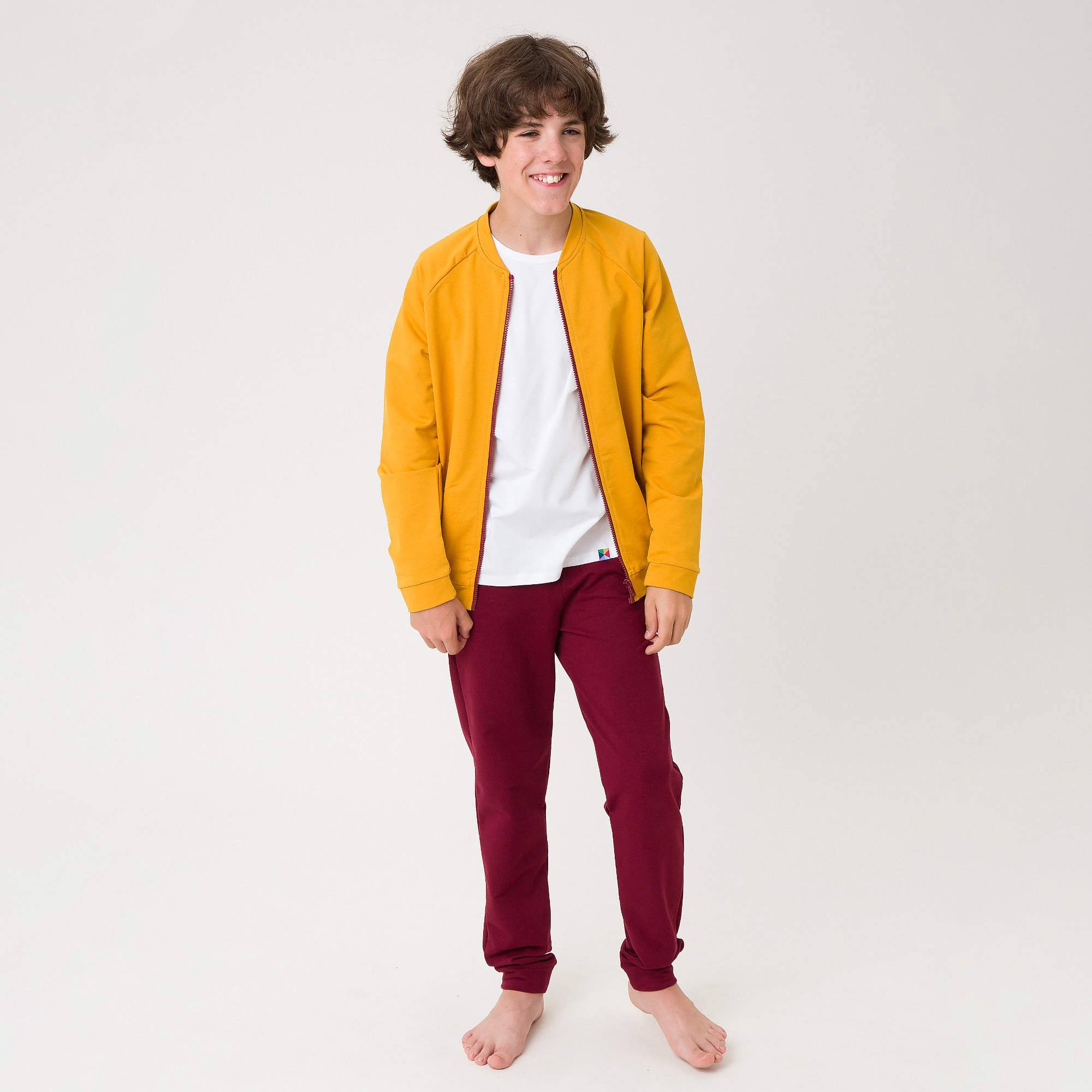 Musztardowa bluza na zamek Junior