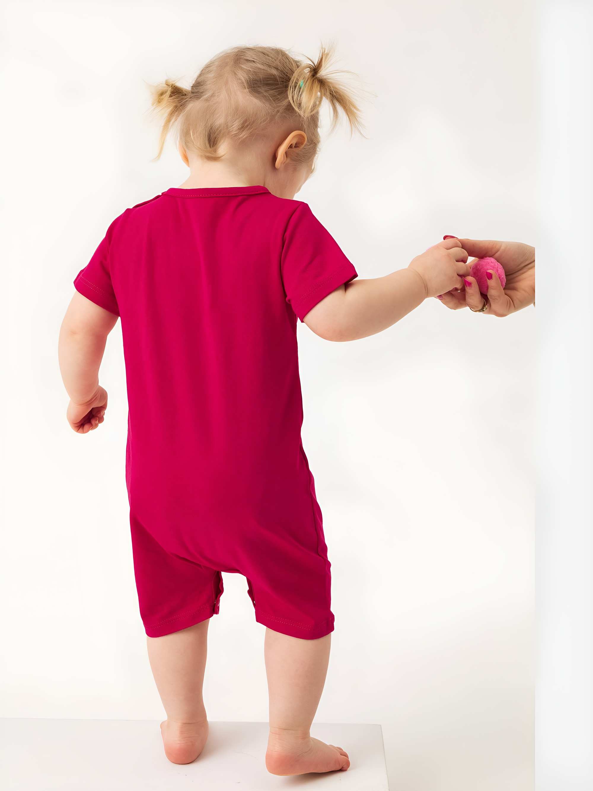 Pink short sleeve romper