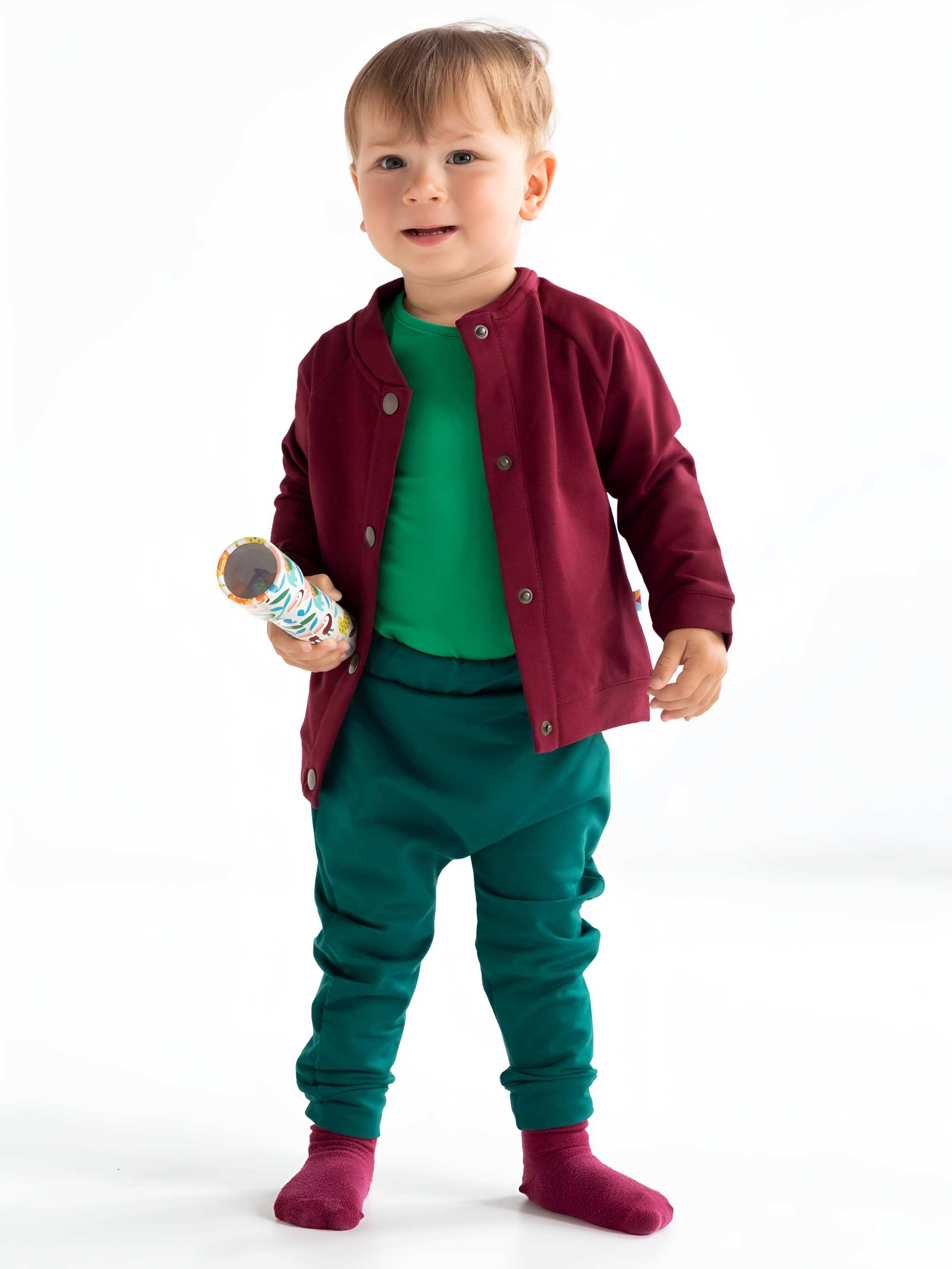 Bordowa bluza bomber