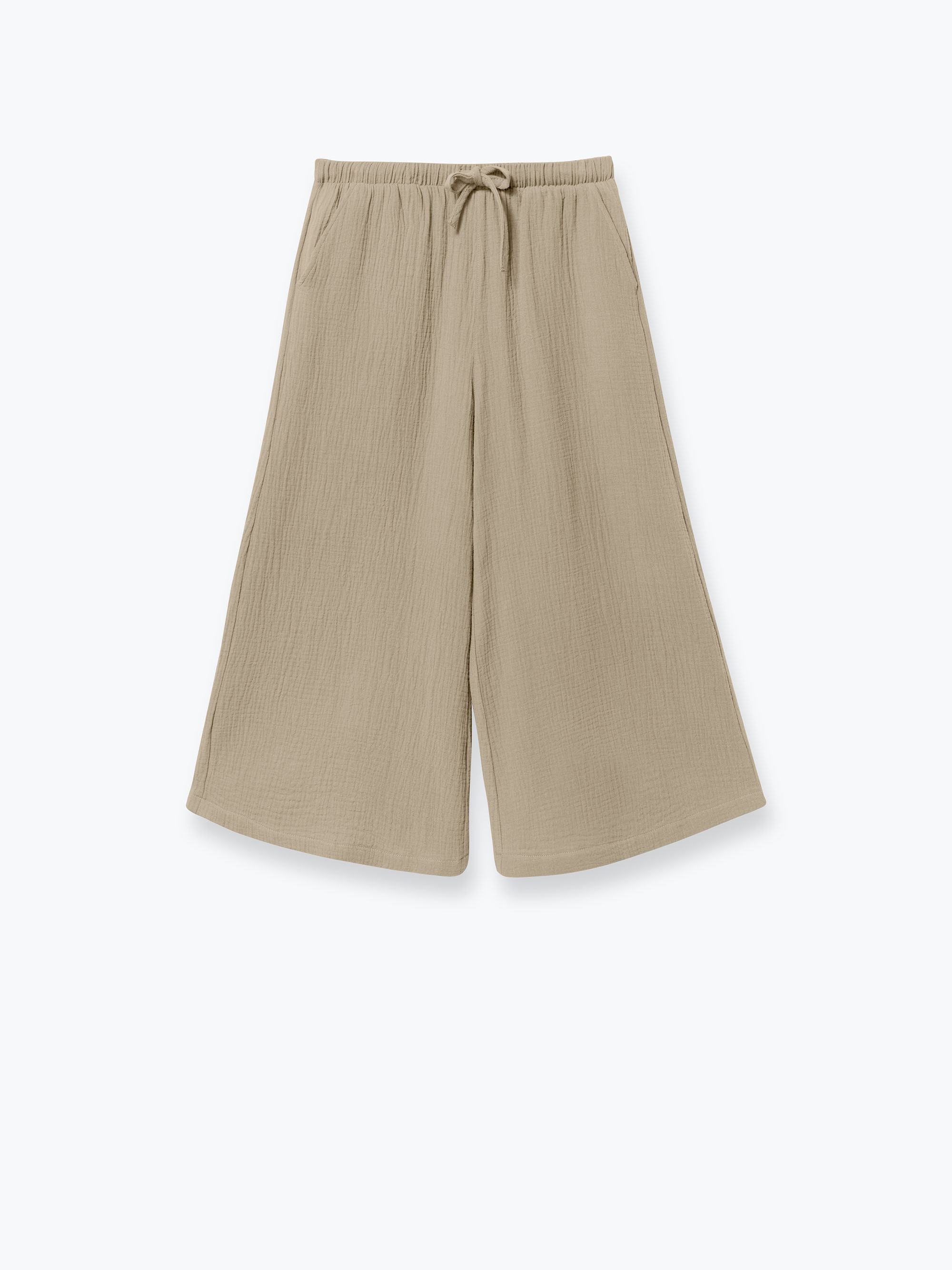 Dark beige Muslin culottes Women