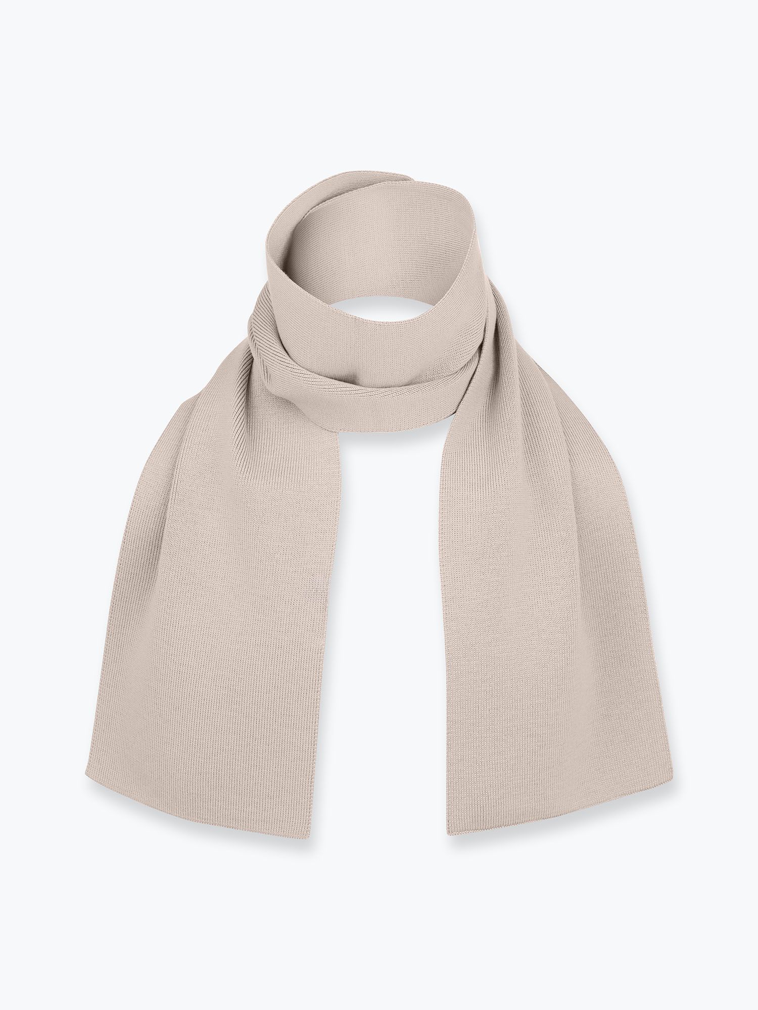 Light beige melange Fine knit merino wool scraf
