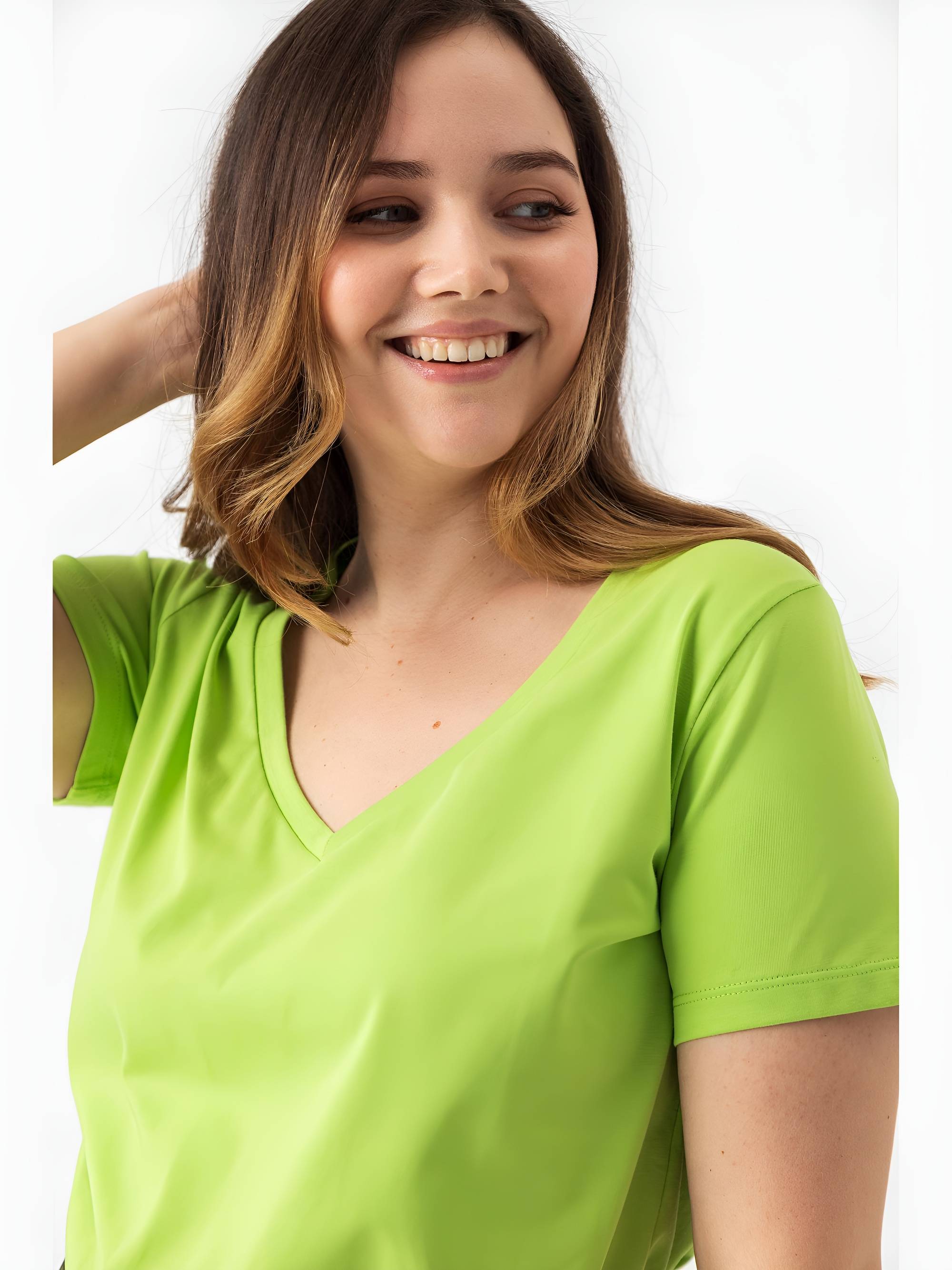 Limonkowy T-shirt damski