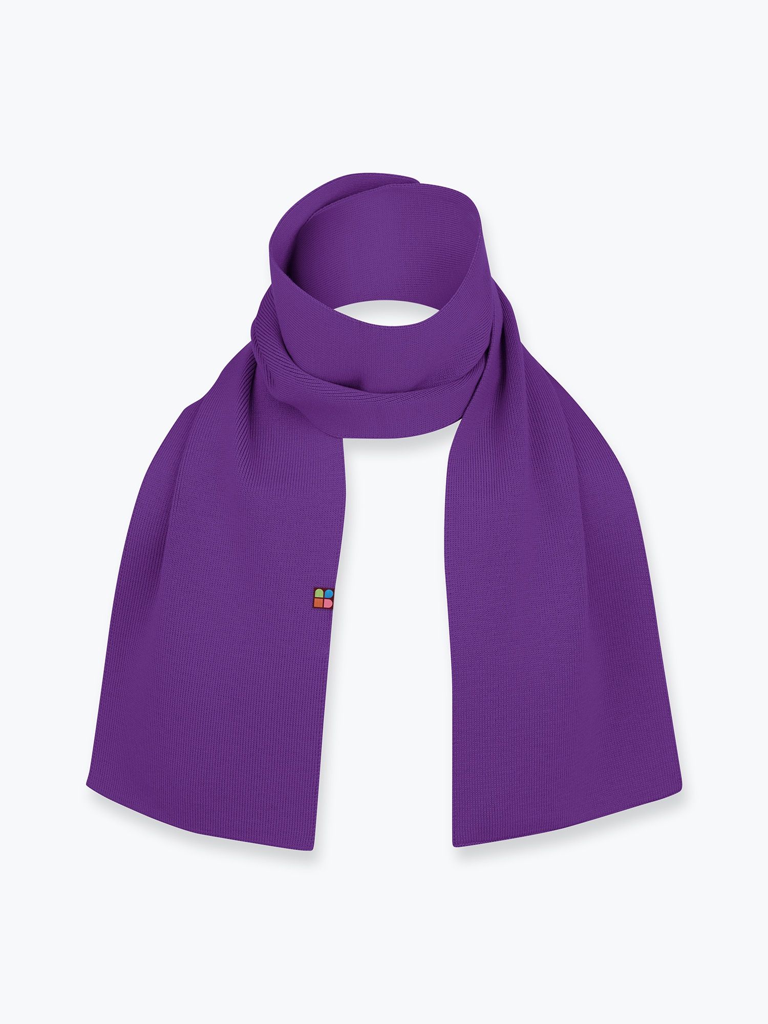Violet fine knit merino wool scarf kids