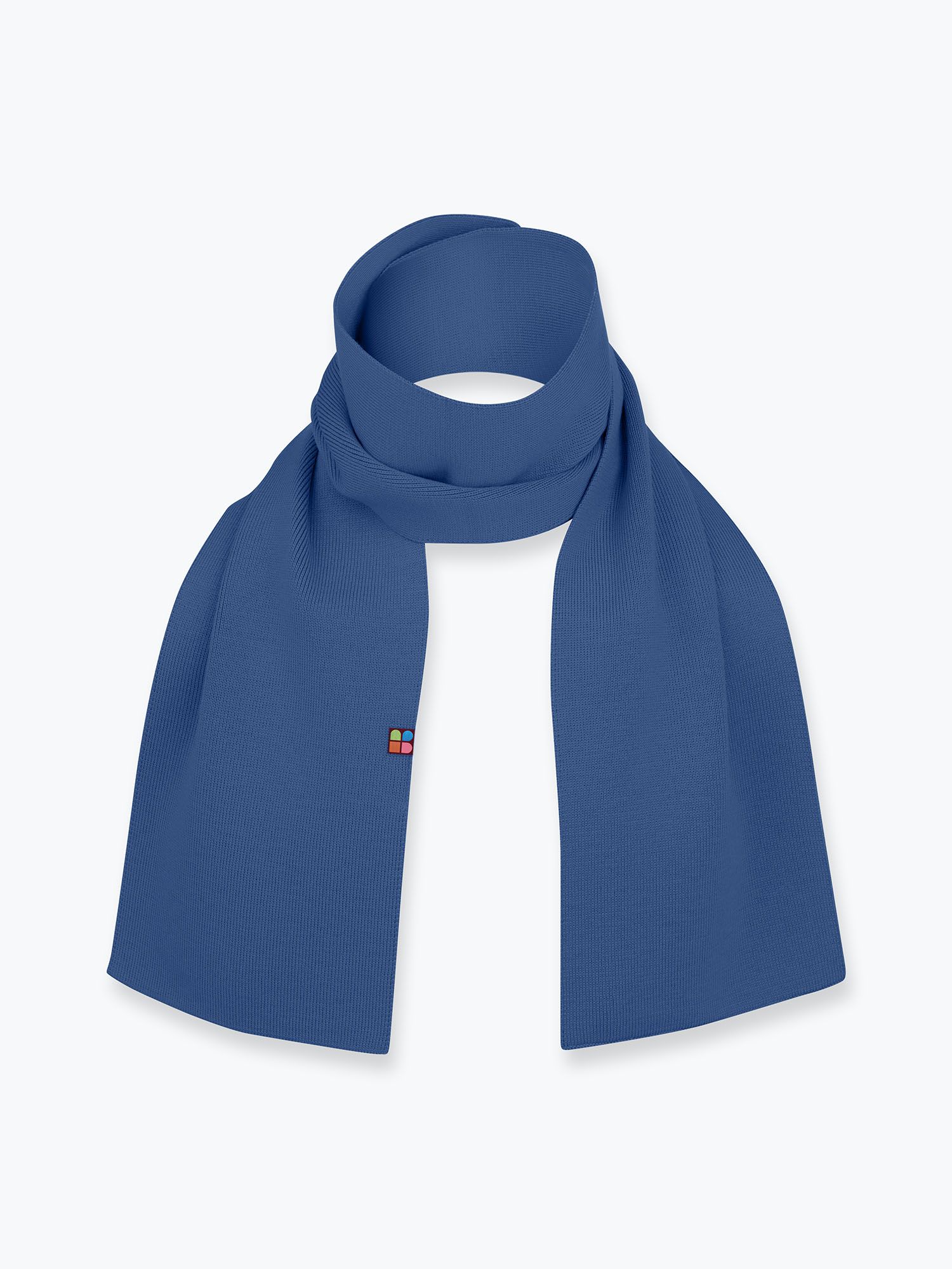 Navy melange Fine knit merino wool scraf Kids