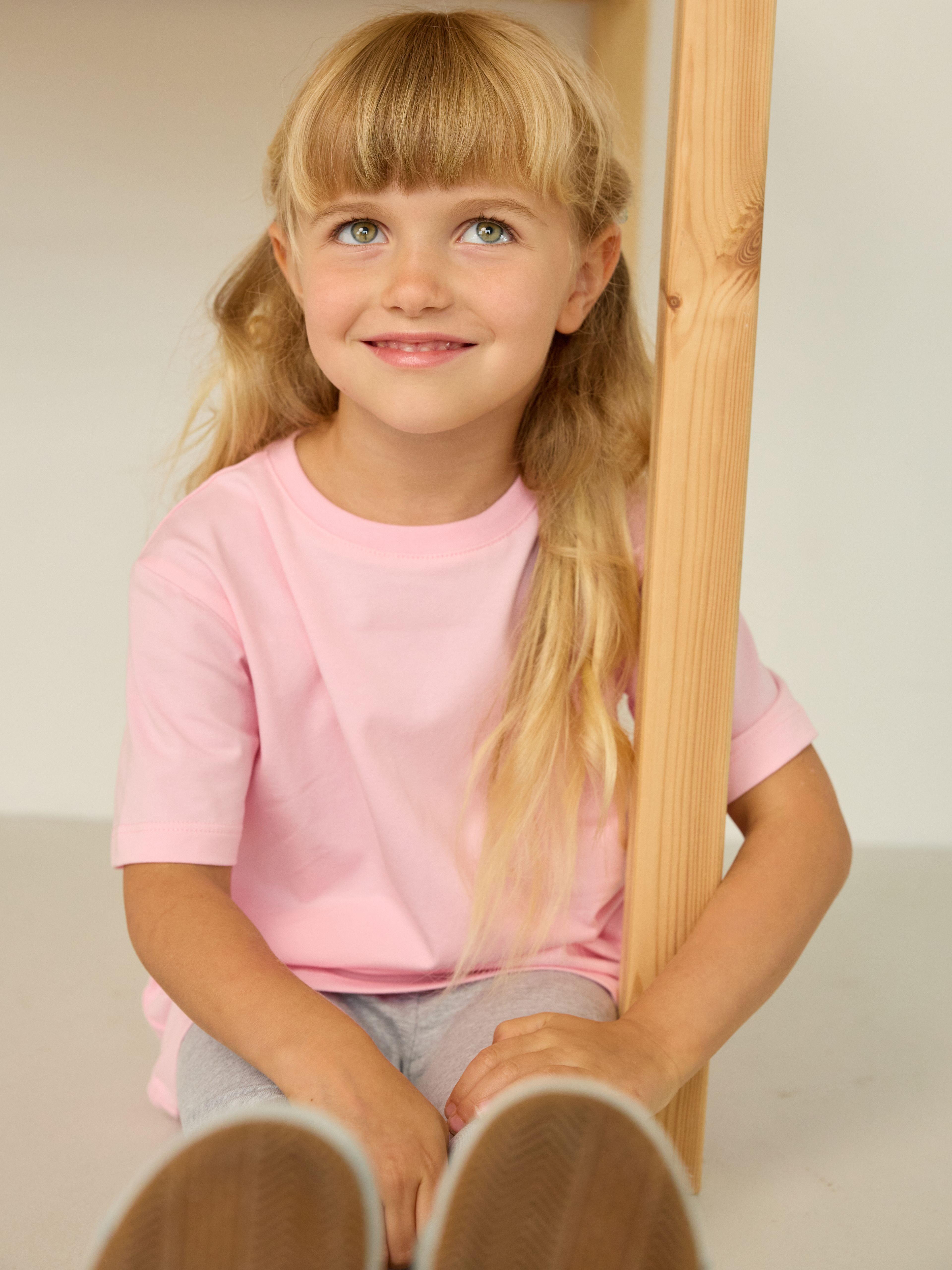 Light pink Ribbed Trim T-Shirt Junior