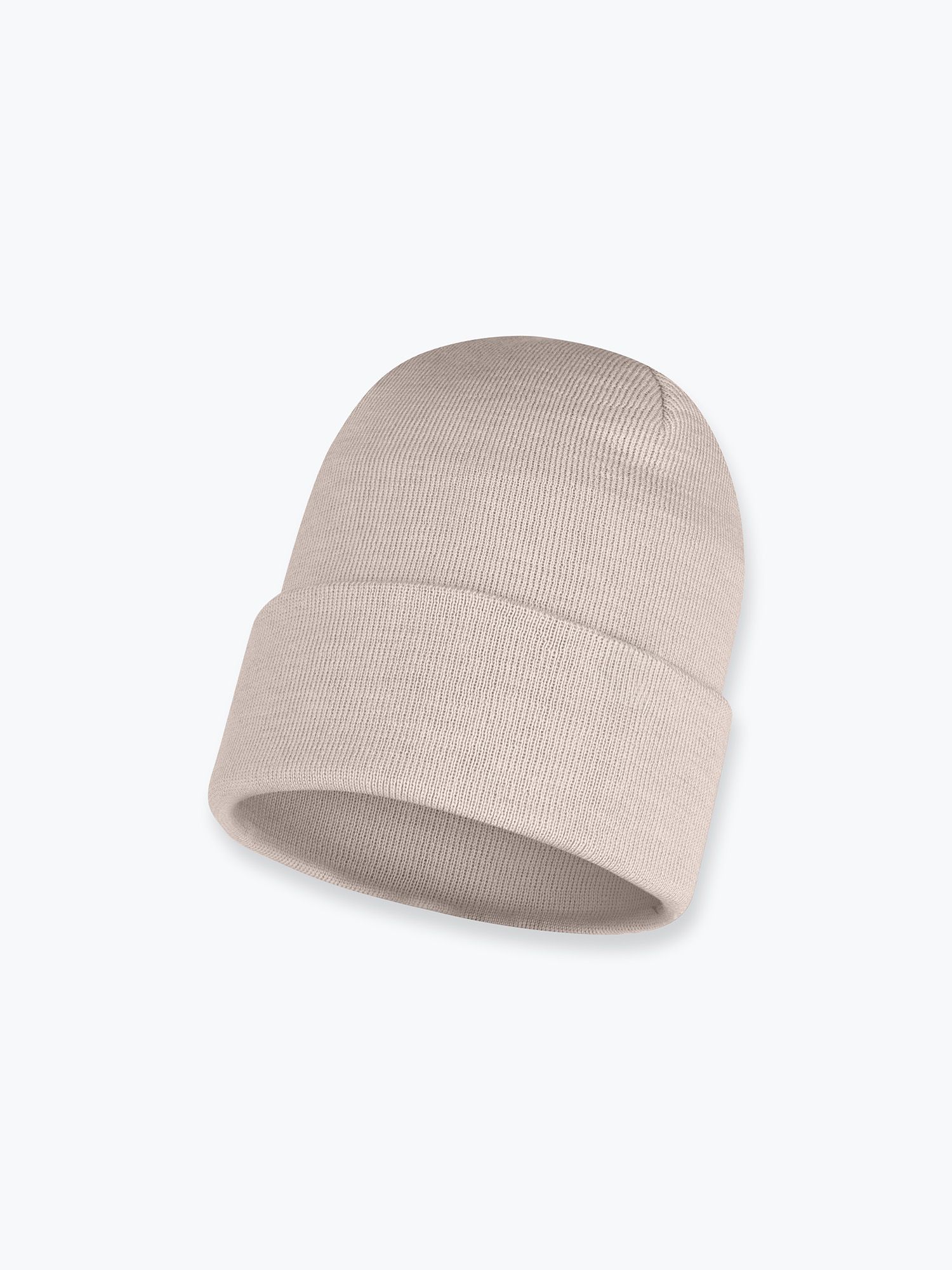 Light beige melange Fine knit merino wool beanie