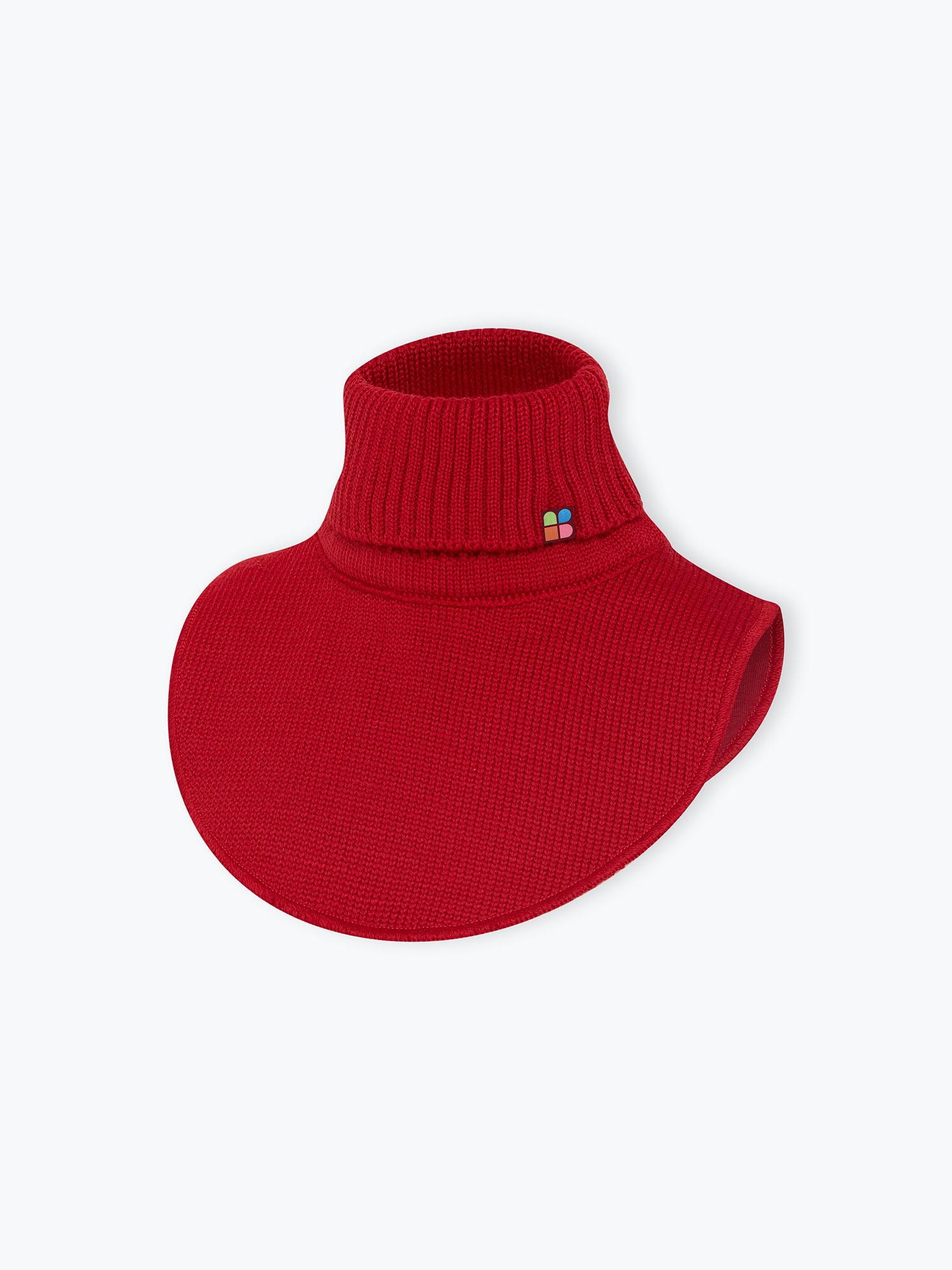 Red merino wool neck warmer kids
