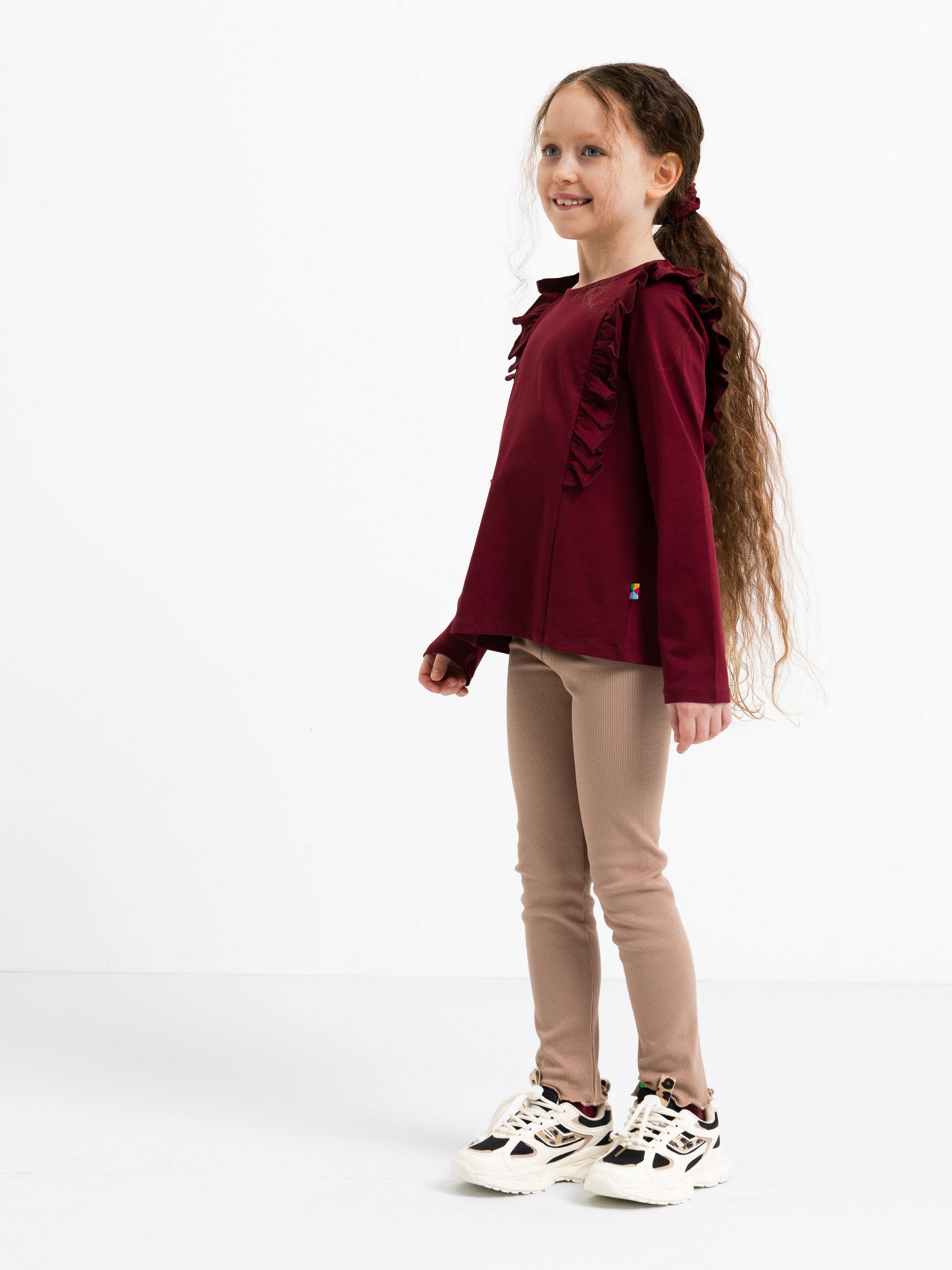 Mocha mousse legginsy prążkowane Junior