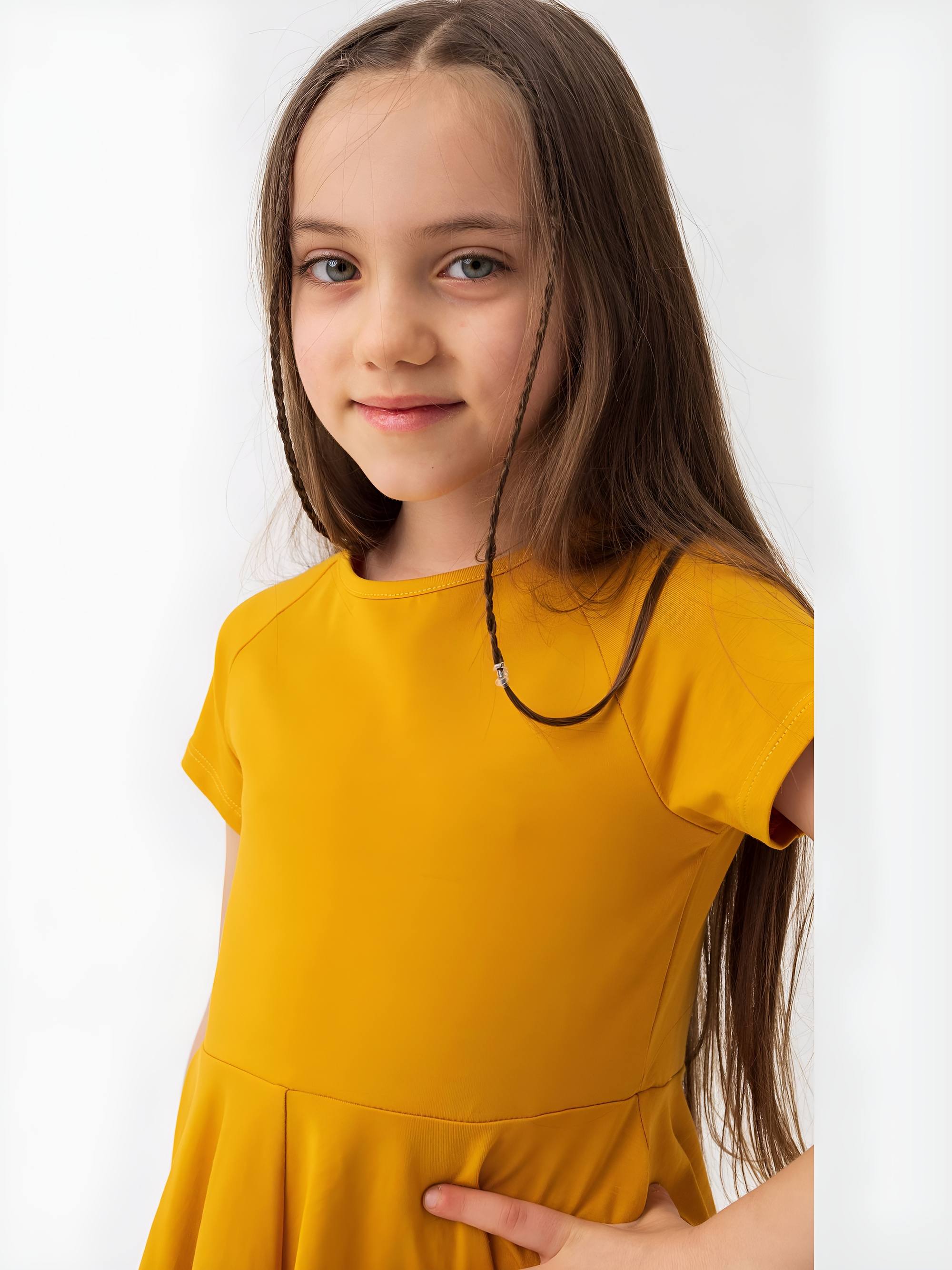 Mustard short sleeve dress